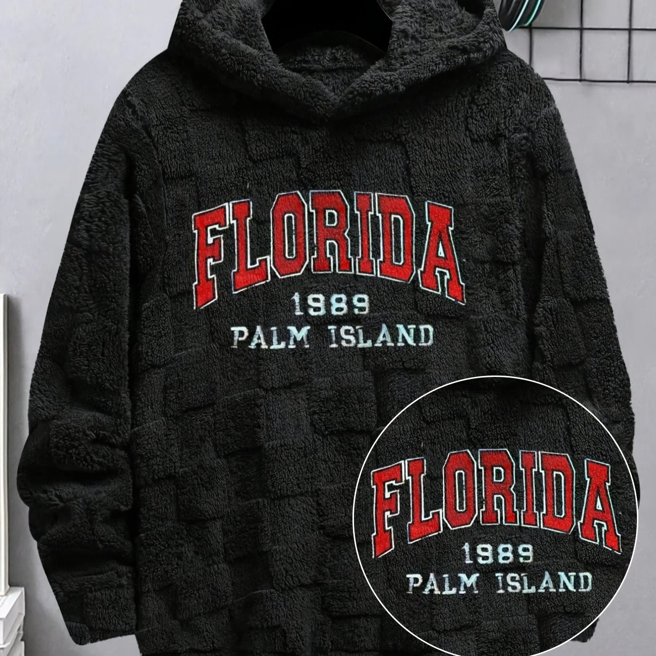 Men's Casual Hoodie with Letter Embroidery, Polyester Fiber, Machine Washable And Dry Cleanable, Autumn/Winter