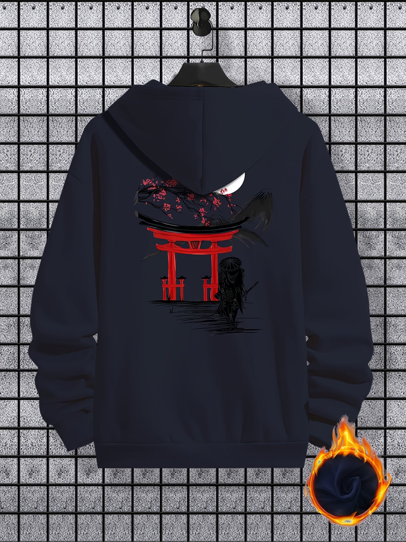 Men's Long Sleeve Ancient Style Knight Pattern Print, Hoodies Street Casual Sports And Fashionable With Kangaroo Pocket Sweatshirt, Suitable For Outdoor Sports, For Autumn And Winter, Fashionable And Versatile