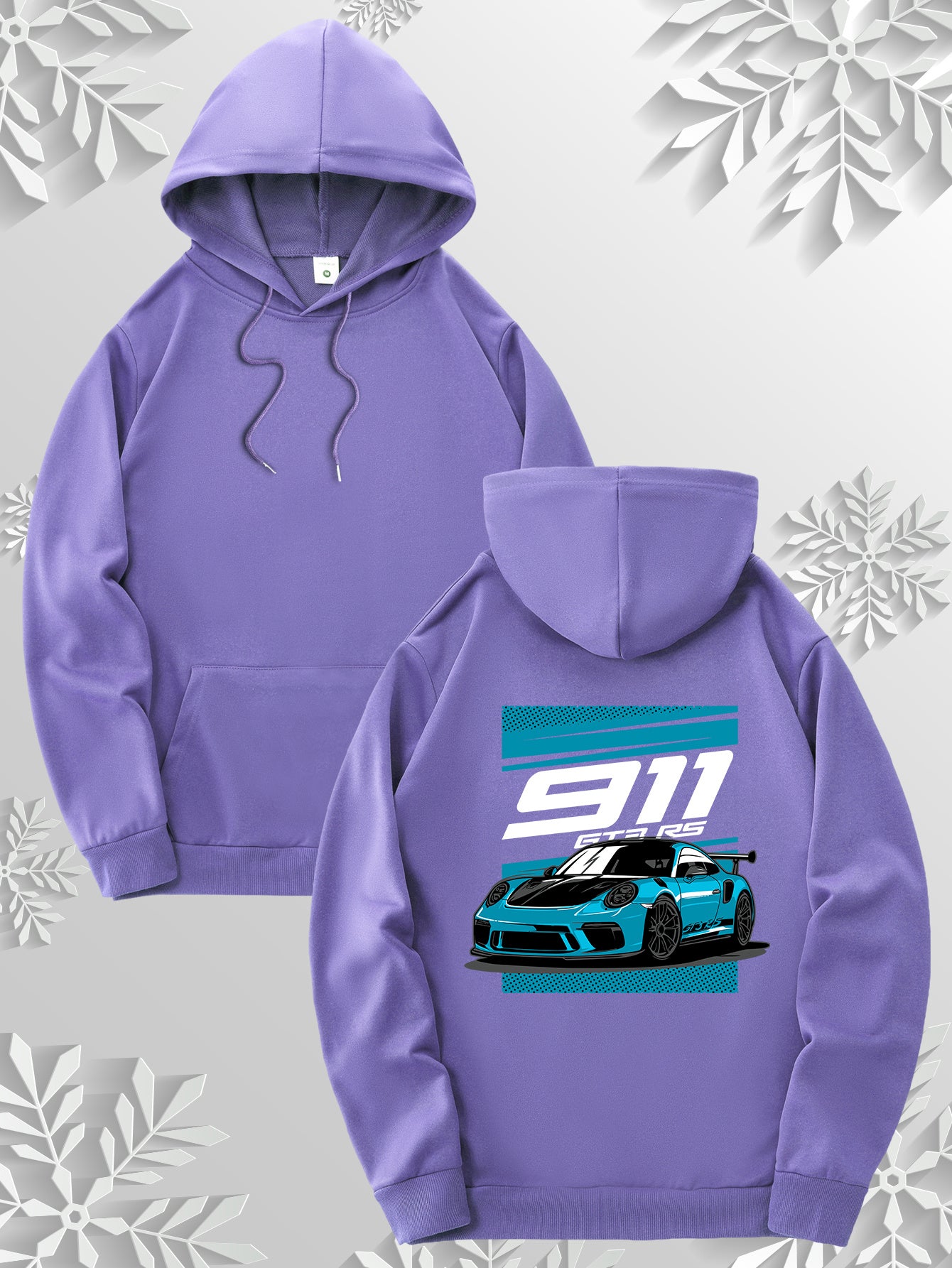 Cartoon sports car style hoodie | Cool racing car print design on the back, simple front, paying tribute to the classics, 9 colors to freely match, the best choice for car enthusiasts!