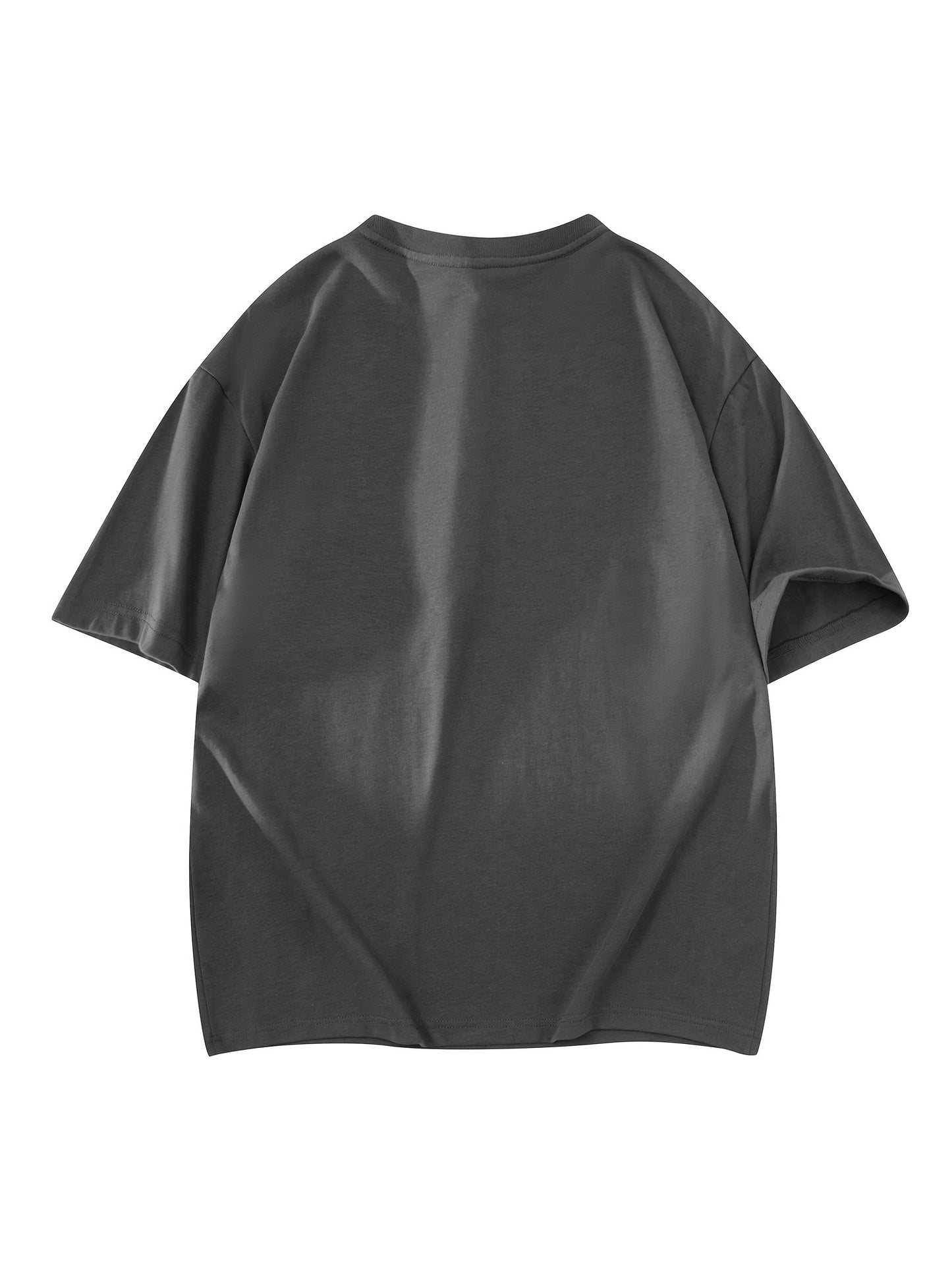 Men's Casual Cotton T-Shirt with Unique Letter Print - Loose Fit, Round Neck, Short Sleeve Tee for Summer