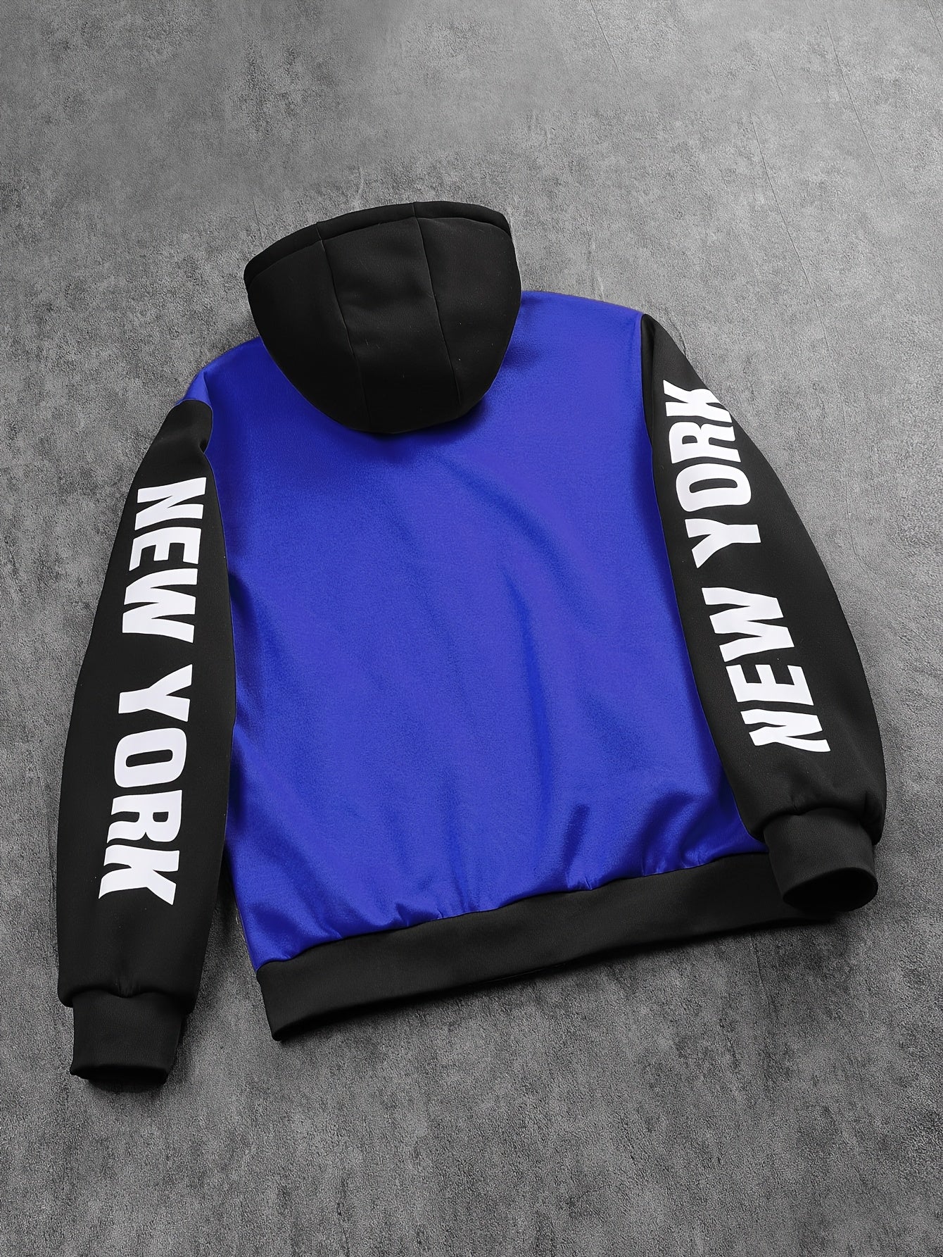 1pc Men'S Casual Knit Fabric Hooded Jacket with Letter Print, Long Sleeve, Snap Closure, Pocket Detail, No Lining - Daily & Casual Wear Baseball Style Hoodie