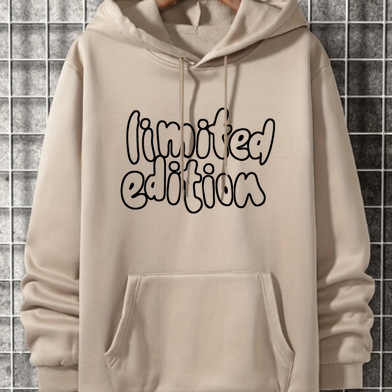 ''Limited Edition'' Graphic Men's Fleece Casual Drawstring Hoodie Sweatshirt Long Sleeve Fashion Hooded Pullover Hoodies With Pocket
