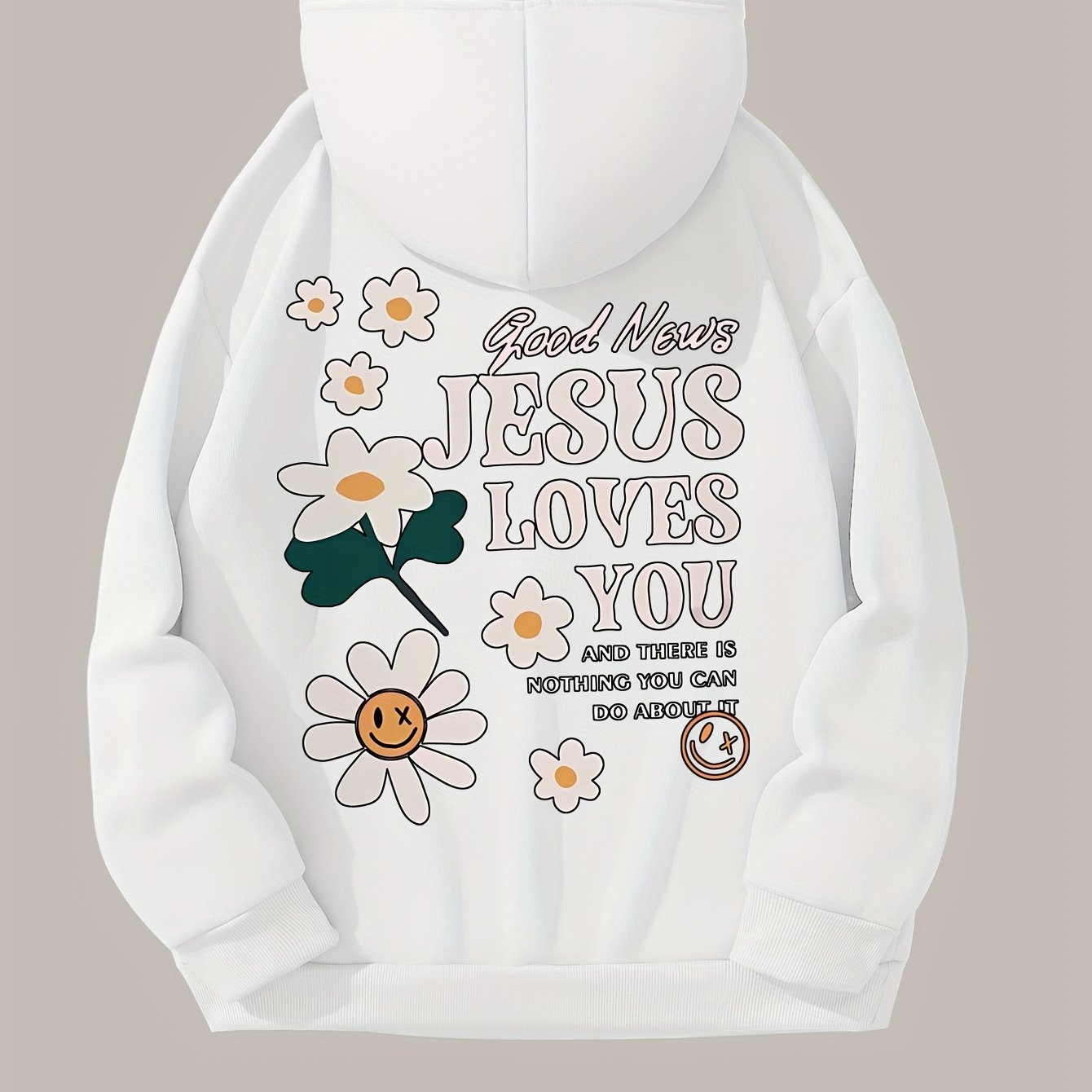 Personalized Letter Flowers Hoodie: Relaxed Regular Fits, Soft and Slightly Stretchable Polyester, Long Sleeve Design - Perfect for Fall/Winter Women