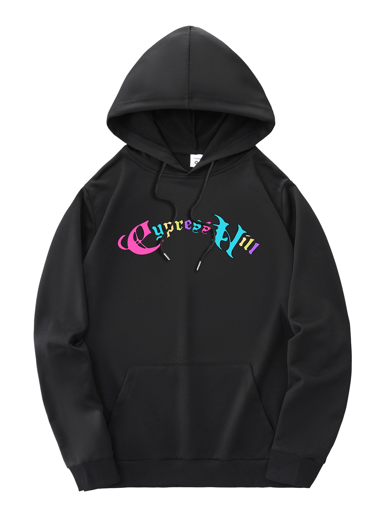 Men'S Fashion Hoodie with Cypress Hill Geometric Cartoon Print - All Season Casual Knit Polyester Sweatshirt with Hood, Drawstring, Kangaroo Pocket, Regular Fit - Unisex Stylish Pullover