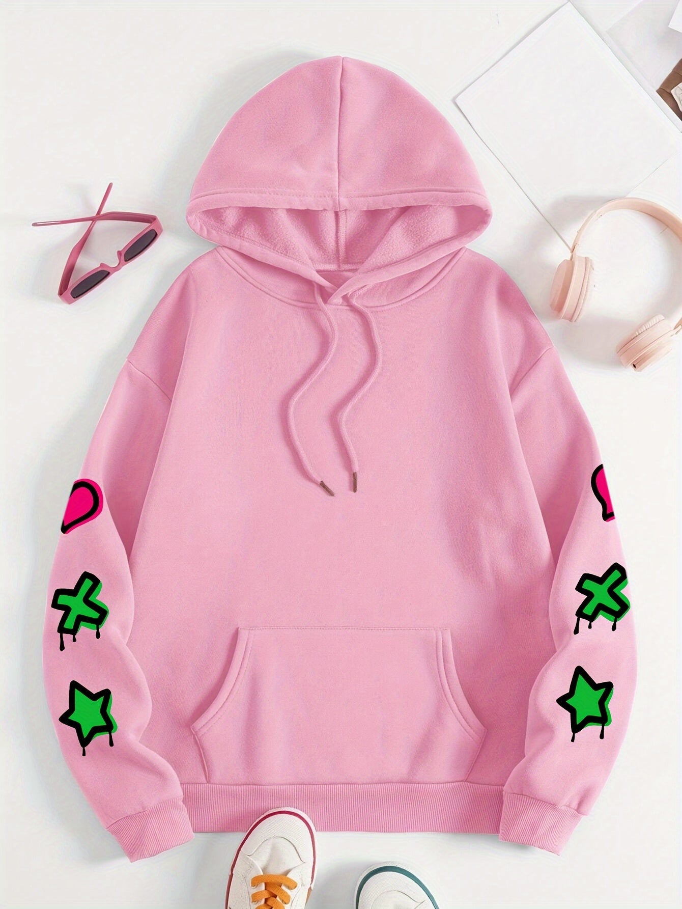 Women's Plus Size Graffiti-Style Hoodie - Casual Long Sleeve with Pocket, Purple "MY COMFORT ZONE" Graphic Hooded Sweatshirt for Fall & Winter, Cozy Pullover | Graffiti Print Hoodie | Fleecelined Comfort, Sweater Hoodie