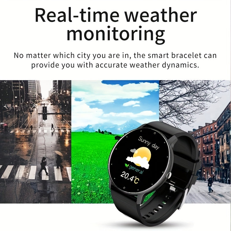 LIGE Smart Watch for Men & Women, Sports Multifunction,, Full Touch Screen, Zinc Alloy Case, Stainless Steel Strap, Digital Display, Date Feature, Rechargeable Lithium Polymer Battery, Compatible with Android & iOS, Round Dia