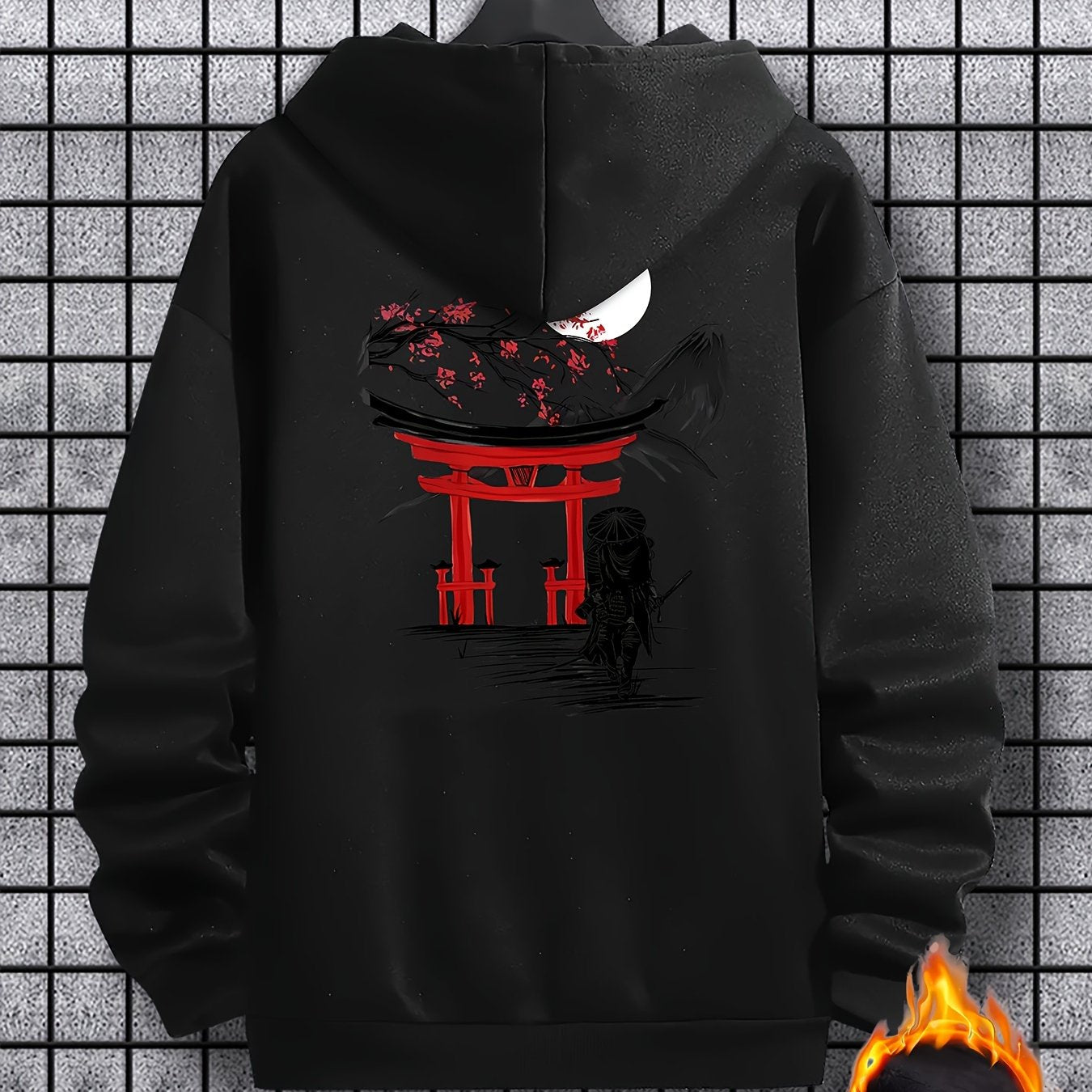 Men's Long Sleeve Ancient Style Knight Pattern Print, Hoodies Street Casual Sports And Fashionable With Kangaroo Pocket Sweatshirt, Suitable For Outdoor Sports, For Autumn And Winter, Fashionable And Versatile
