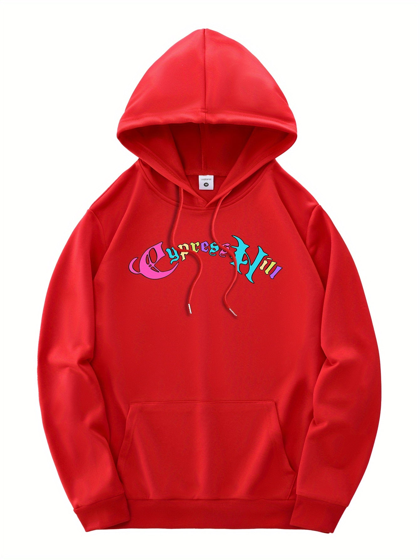 Men'S Fashion Hoodie with Cypress Hill Geometric Cartoon Print - All Season Casual Knit Polyester Sweatshirt with Hood, Drawstring, Kangaroo Pocket, Regular Fit - Unisex Stylish Pullover