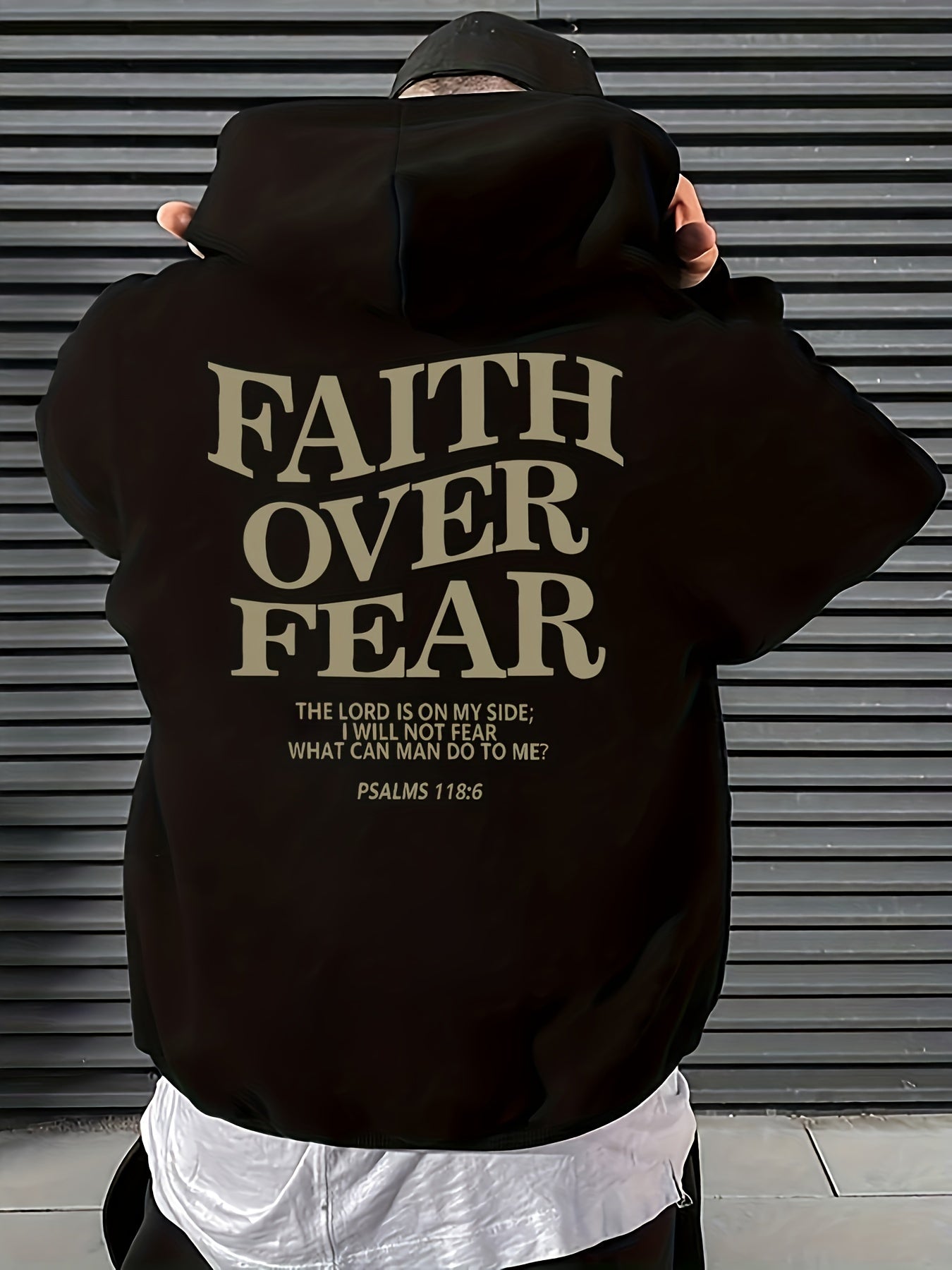 Men's Casual Fleece-Lined Hoodie with Letter Print - Cozy Pullover Sweatshirt, Kangaroo Pocket, Long Sleeve, Polyester Blend