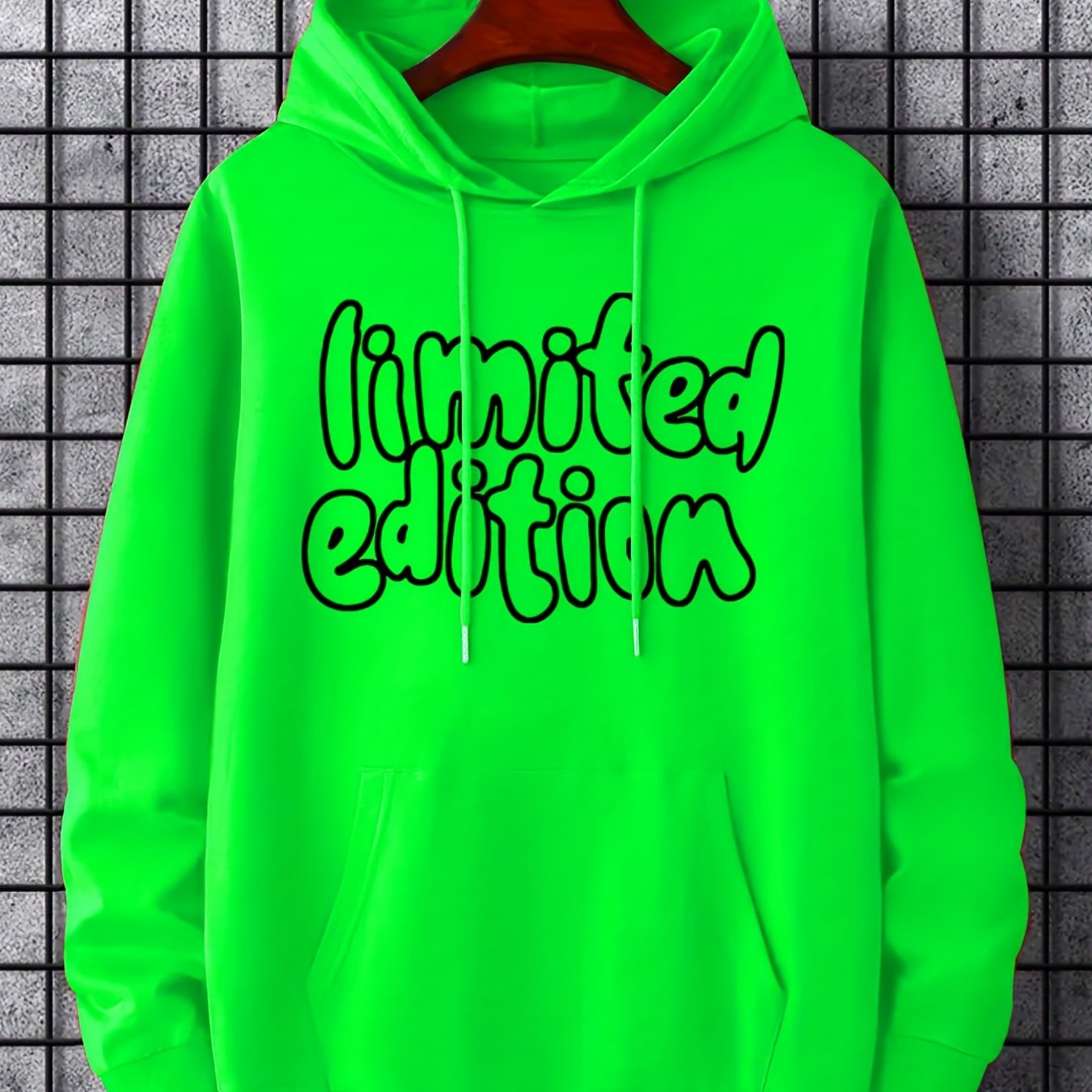 ''Limited Edition'' Graphic Men's Fleece Casual Drawstring Hoodie Sweatshirt Long Sleeve Fashion Hooded Pullover Hoodies With Pocket