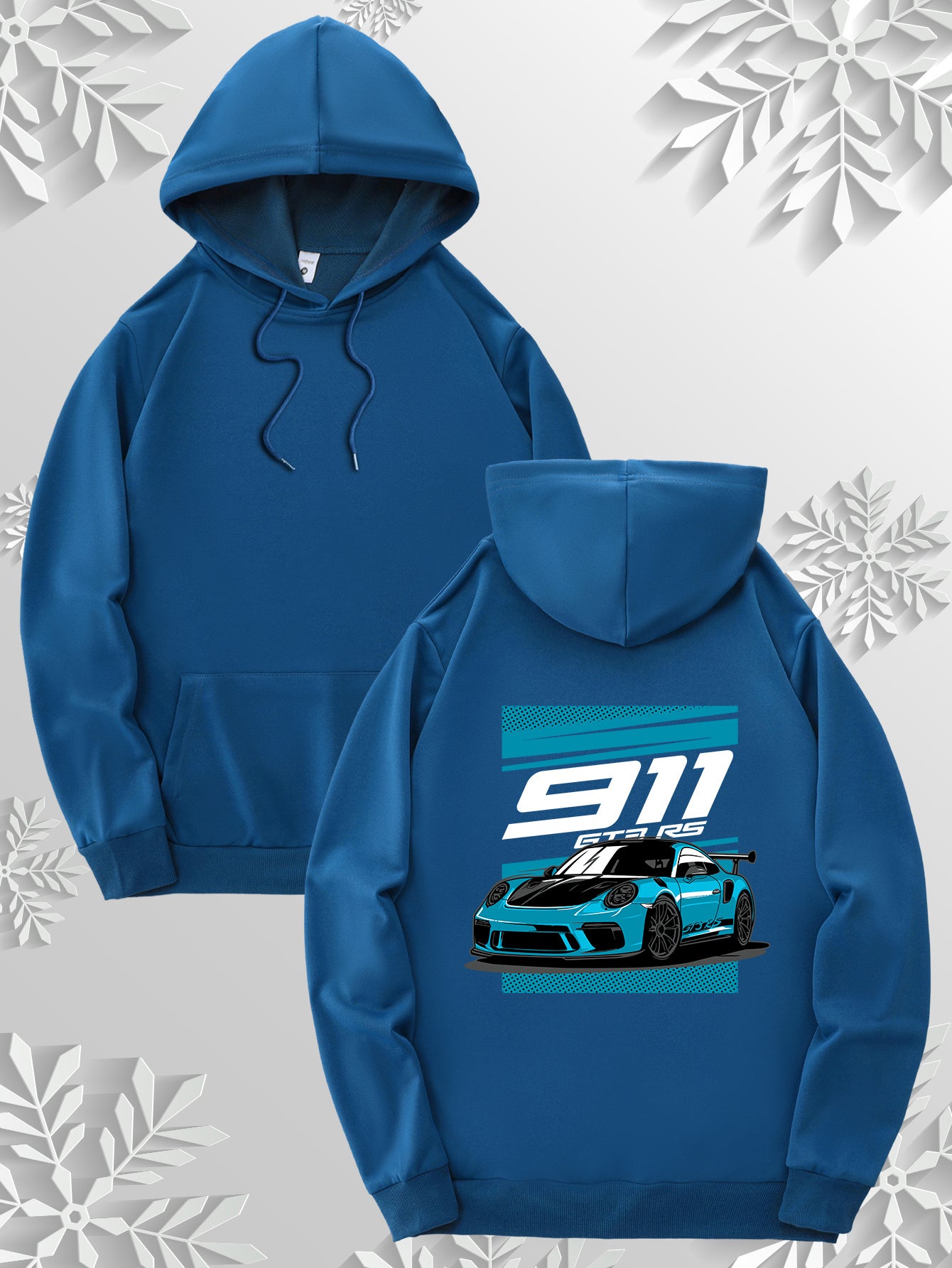 Cartoon sports car style hoodie | Cool racing car print design on the back, simple front, paying tribute to the classics, 9 colors to freely match, the best choice for car enthusiasts!