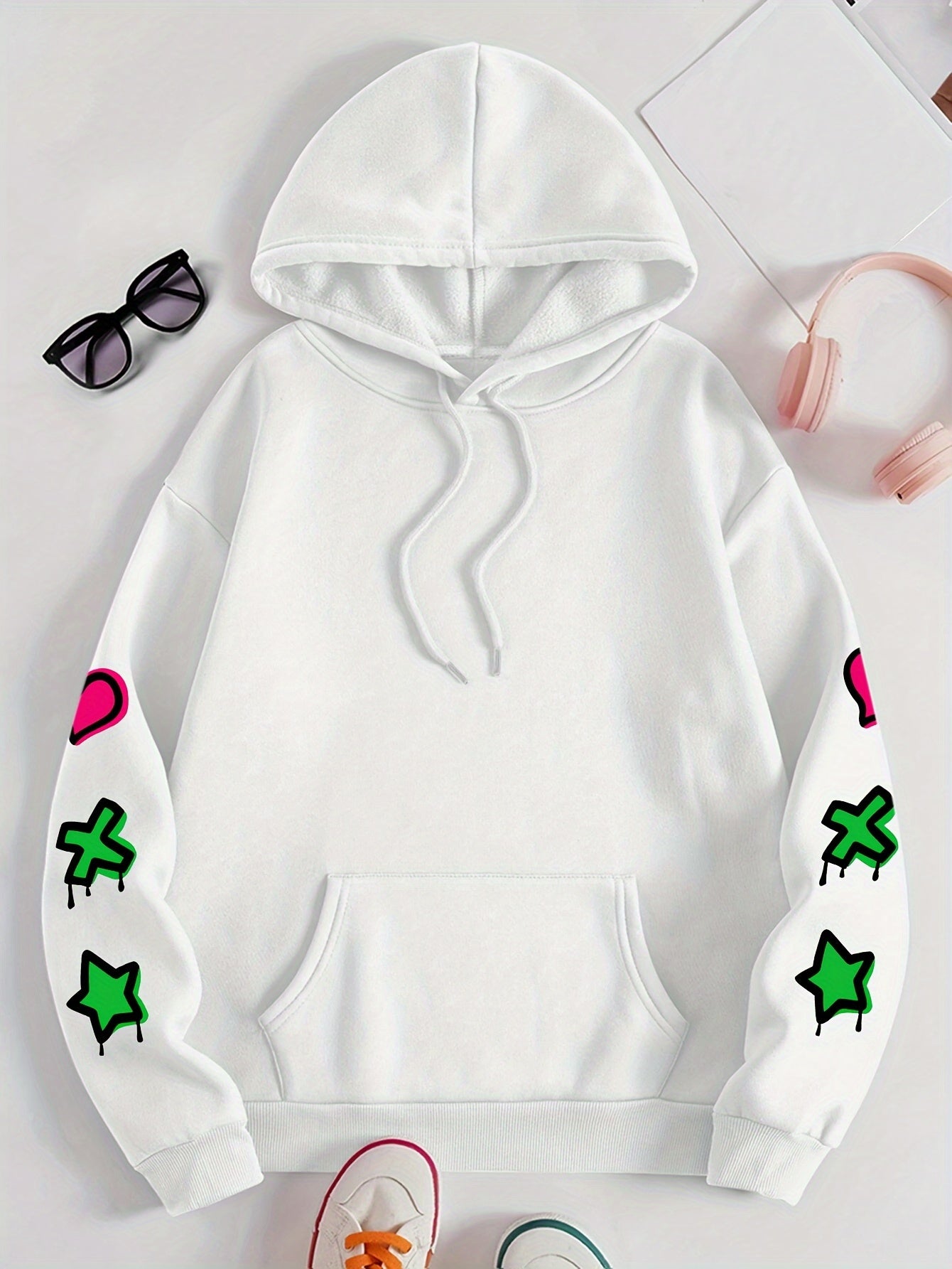 Women's Plus Size Graffiti-Style Hoodie - Casual Long Sleeve with Pocket, Purple "MY COMFORT ZONE" Graphic Hooded Sweatshirt for Fall & Winter, Cozy Pullover | Graffiti Print Hoodie | Fleecelined Comfort, Sweater Hoodie