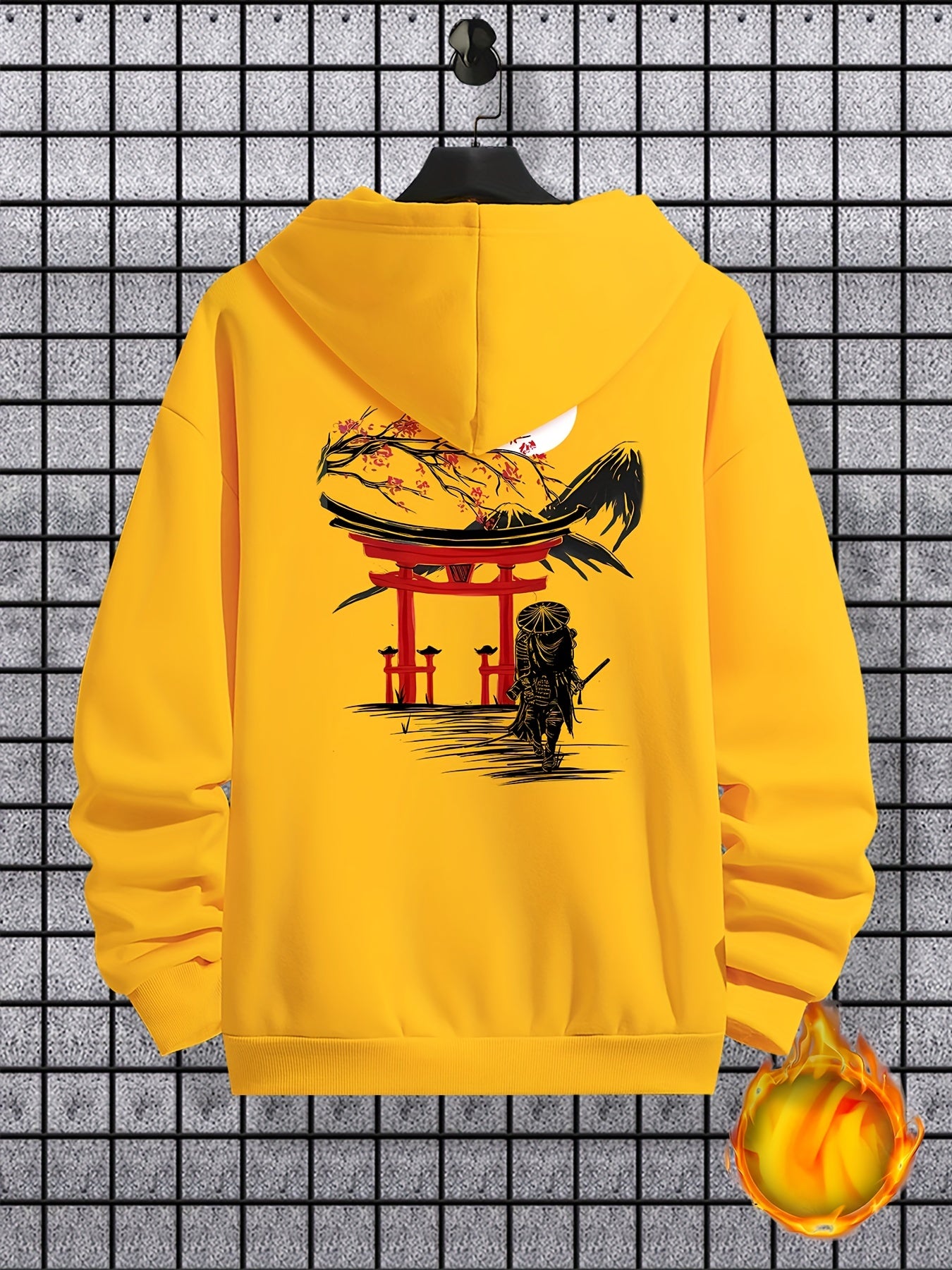 Men's Long Sleeve Ancient Style Knight Pattern Print, Hoodies Street Casual Sports And Fashionable With Kangaroo Pocket Sweatshirt, Suitable For Outdoor Sports, For Autumn And Winter, Fashionable And Versatile