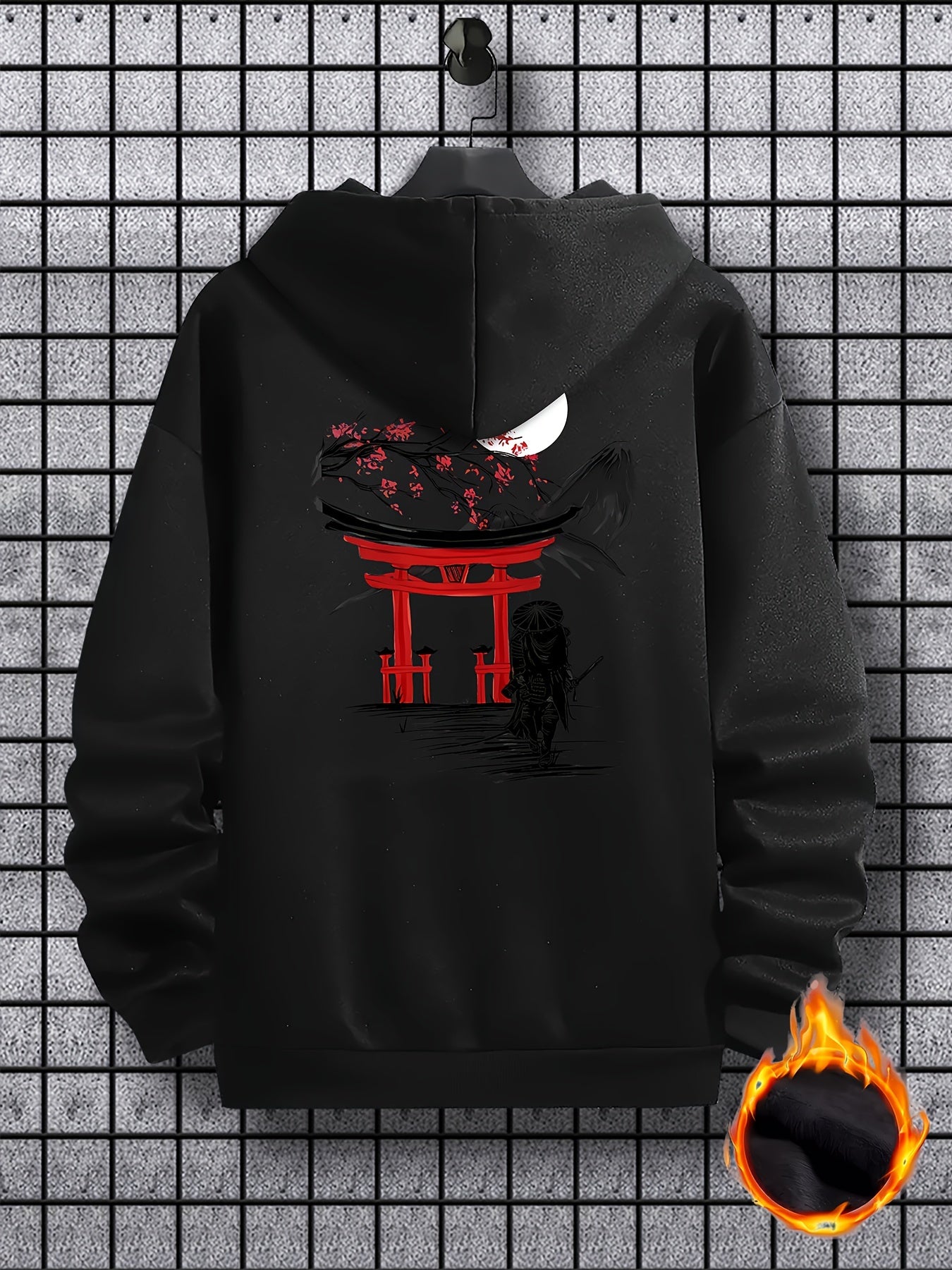 Men's Long Sleeve Ancient Style Knight Pattern Print, Hoodies Street Casual Sports And Fashionable With Kangaroo Pocket Sweatshirt, Suitable For Outdoor Sports, For Autumn And Winter, Fashionable And Versatile