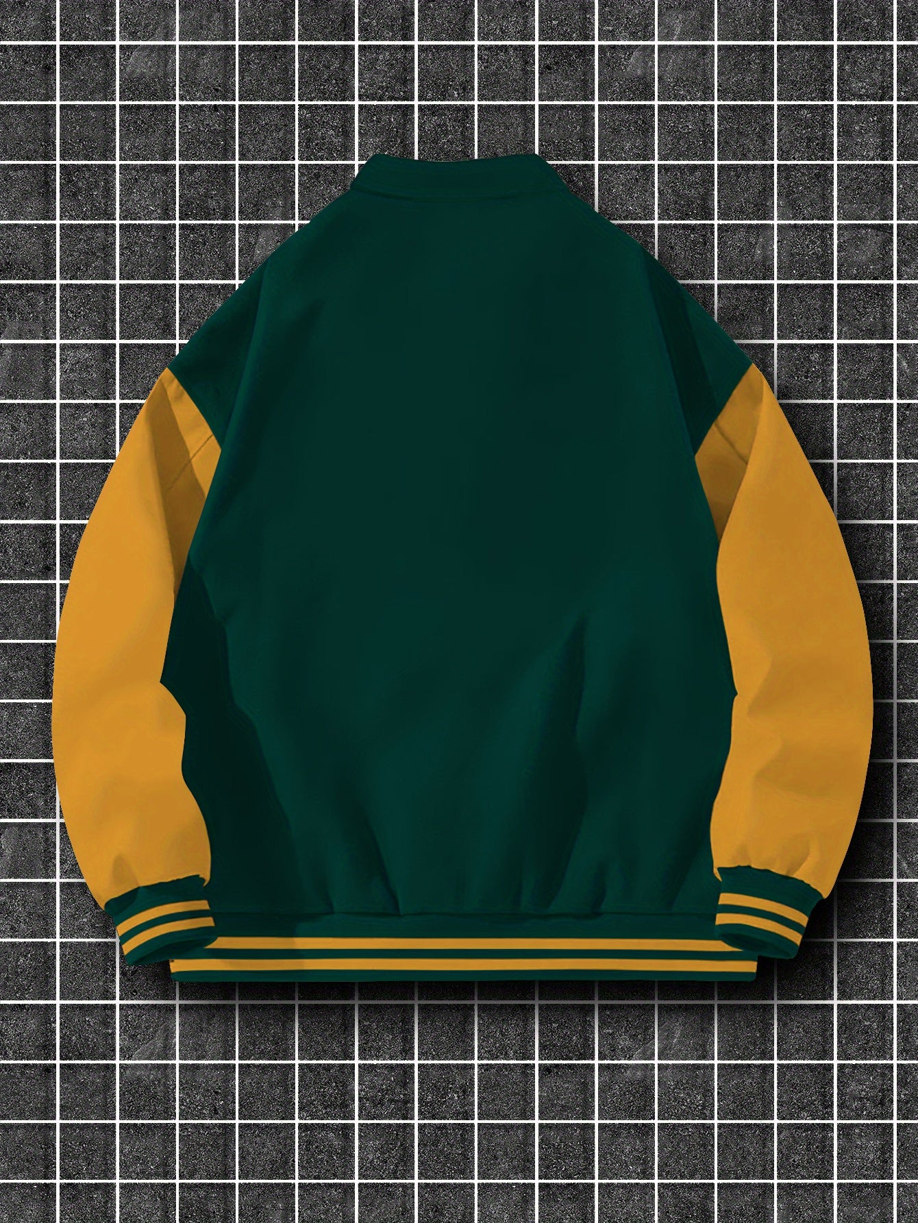 Men's Trendy Casual Baseball Jacket with Unique Print Design - Thick, Polyester, Machine Washable, Button-Up Collar