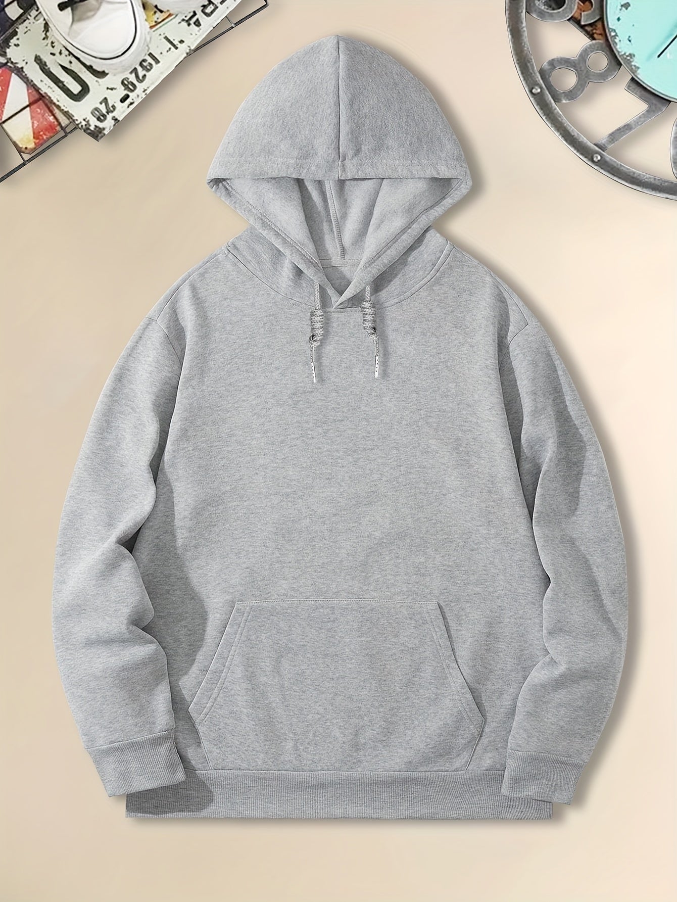 Men's Casual Black Hoodie with Sunset Sports Car Graphic - Cozy Long Sleeve Hooded Sweatshirt, Polyester, Machine Washable for Autumn & Winter, Sweater Hoodie