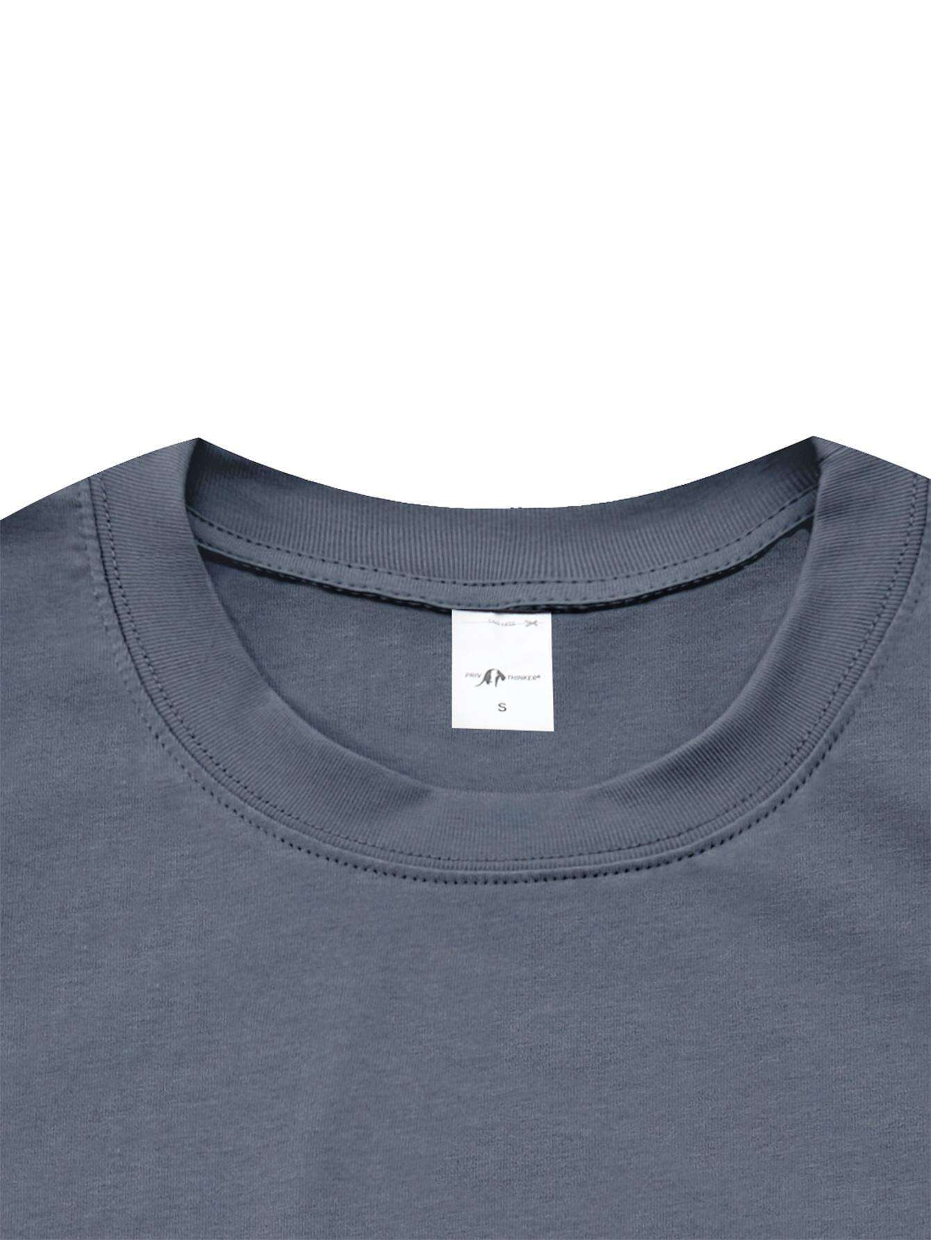 PRIVATHINKER Men's "Fly Me to The Moon" Graphic Tee - 100% Cotton, Oversized & Lightweight, Casual Summer Streetwear with Astronaut & Moon Design, Short Sleeve, Round Neck