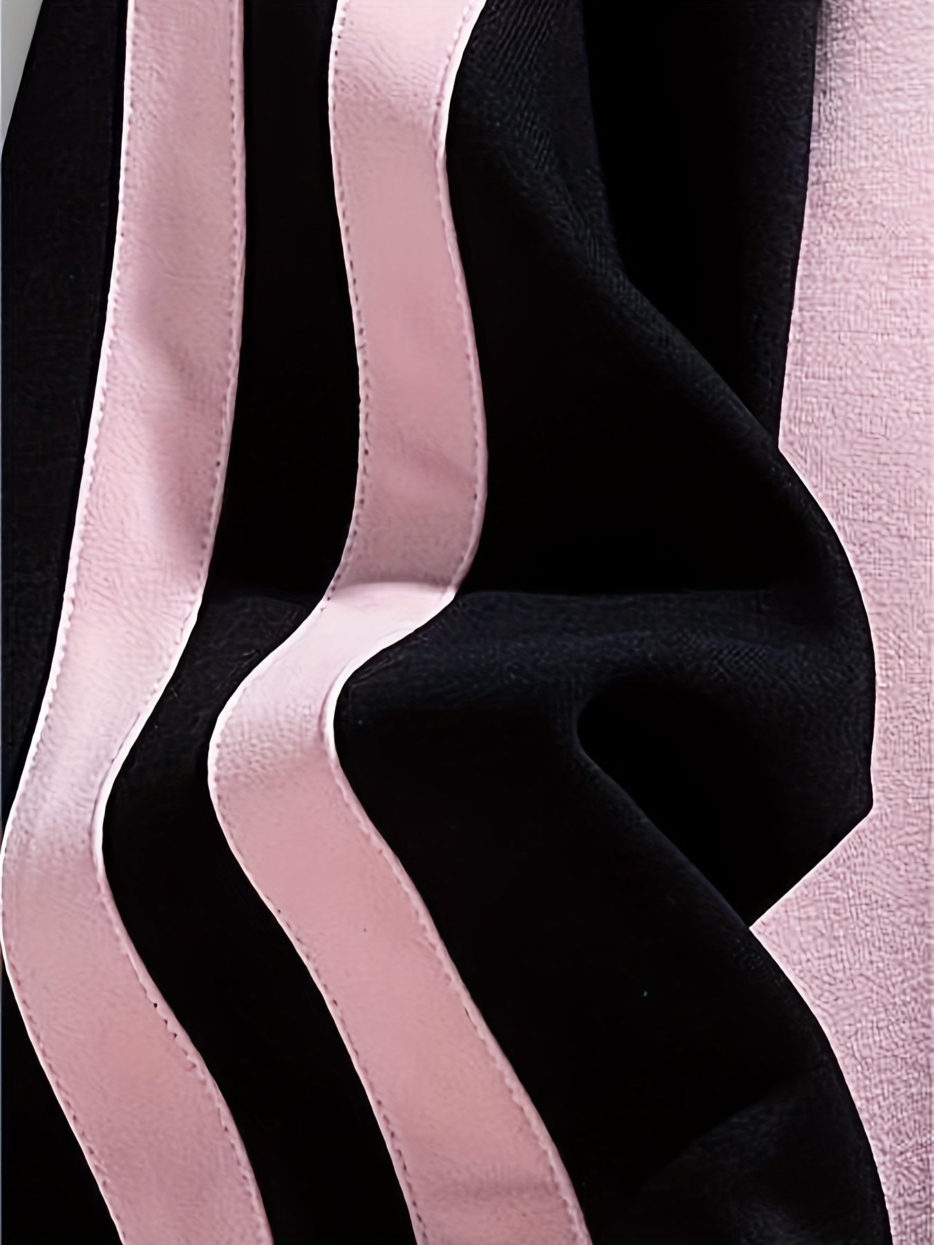 Men's Stylish Pink and Black Striped Crew-Neck Sweatshirt - Breathable, Casual Long-Sleeve Hoodie for City Walking, Street Lounging & Outdoor Activities, Polyester, Non-Stretch Fabric