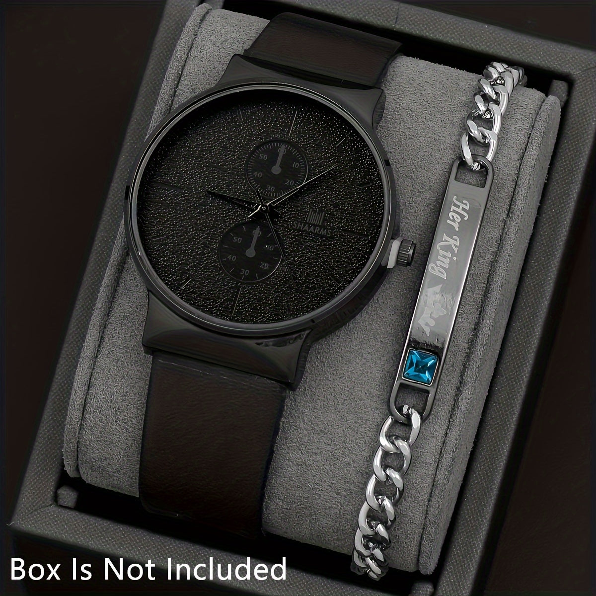 2pcs/set, Fashion Men's Simple Business Quartz Watch & Bracelet Set, Ideal Choice For Gifts