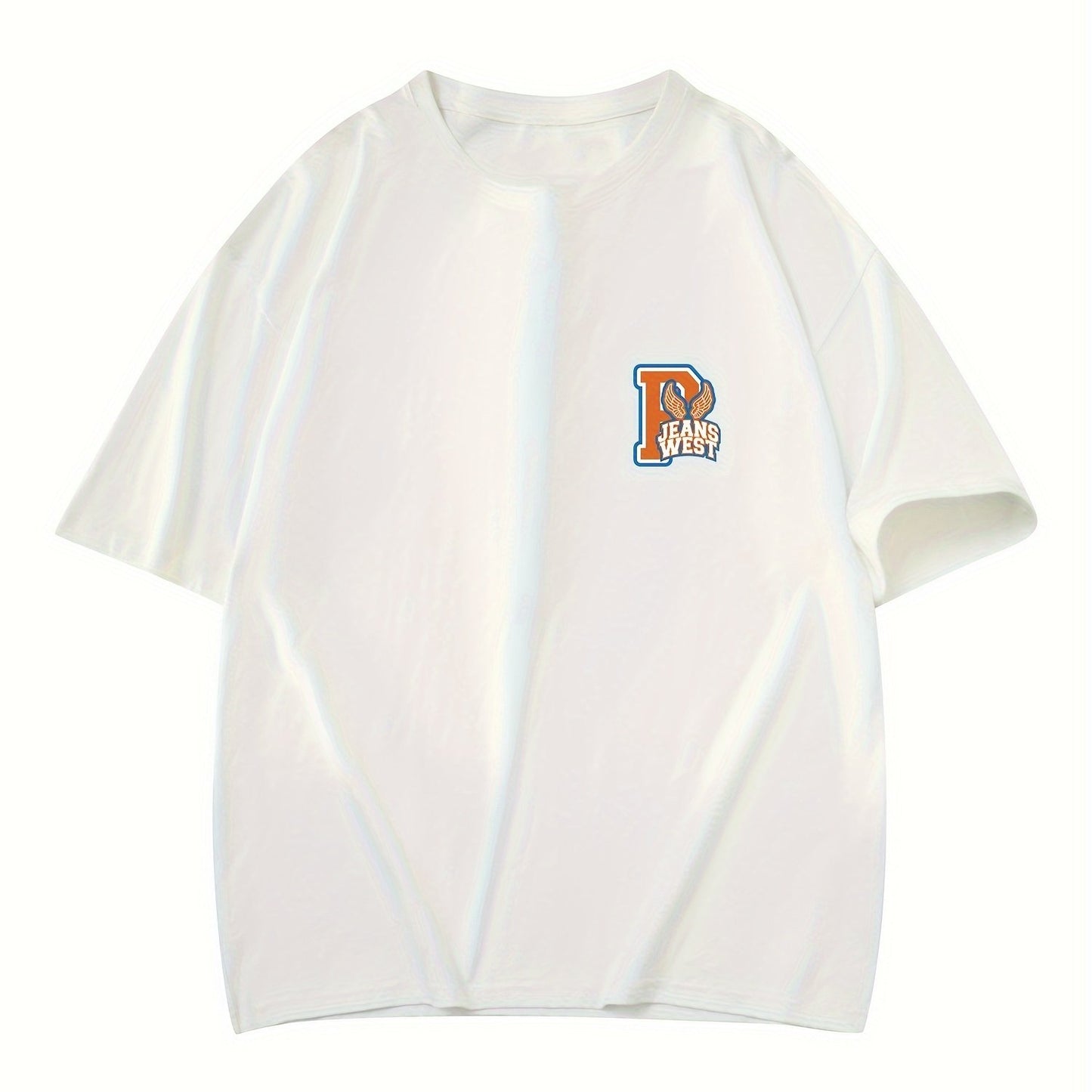 Men's Casual Cotton T-Shirt with Unique Letter Print - Loose Fit, Round Neck, Short Sleeve Tee for Summer