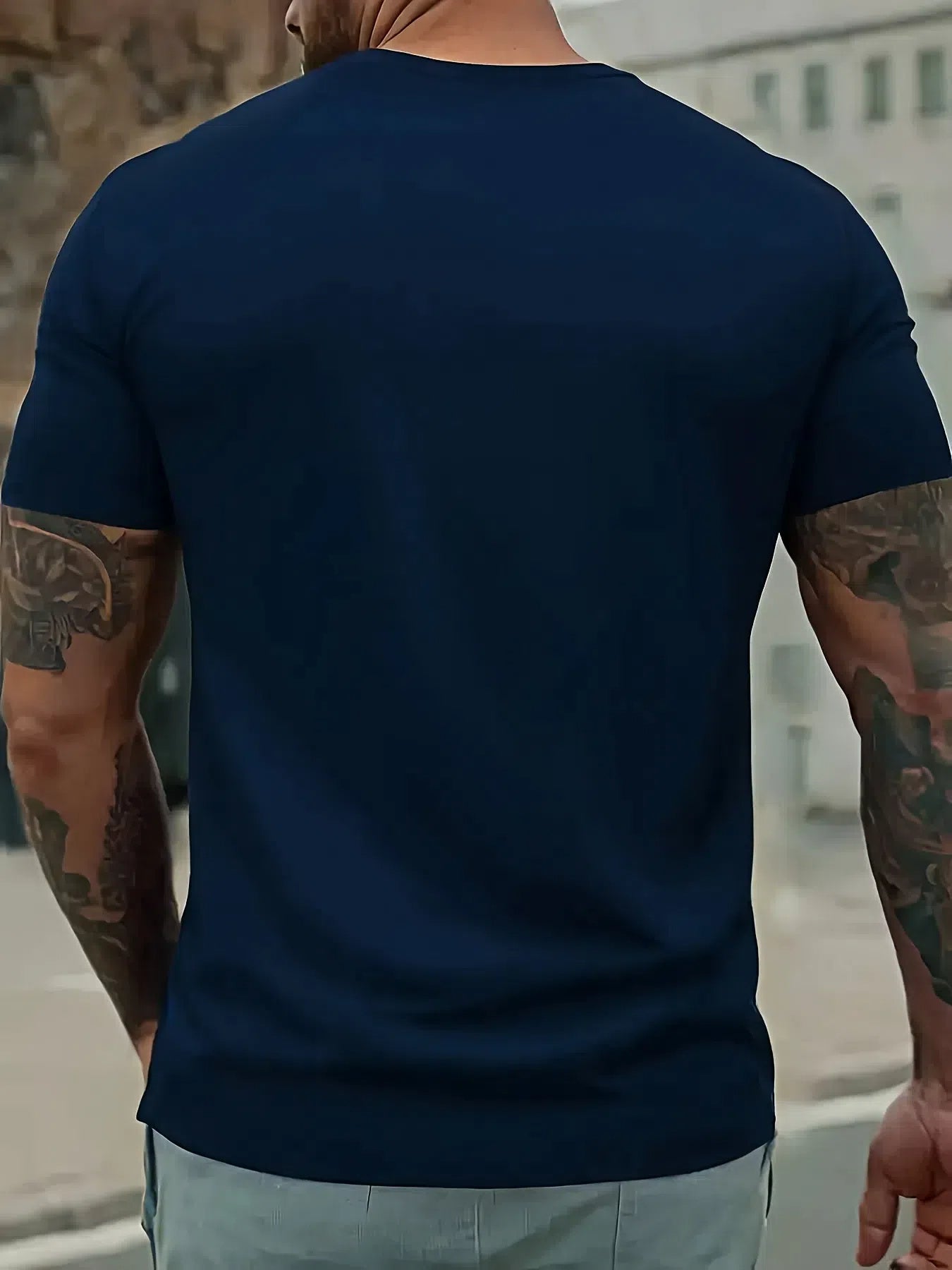 Men's Navy Blue Graphic Tee with Vintage Car Illustration - Casual & Sporty Polyester Round Neck T-Shirt, Machine Washable - Perfect for Summer Outings, Cool Oversized Tee Shirts