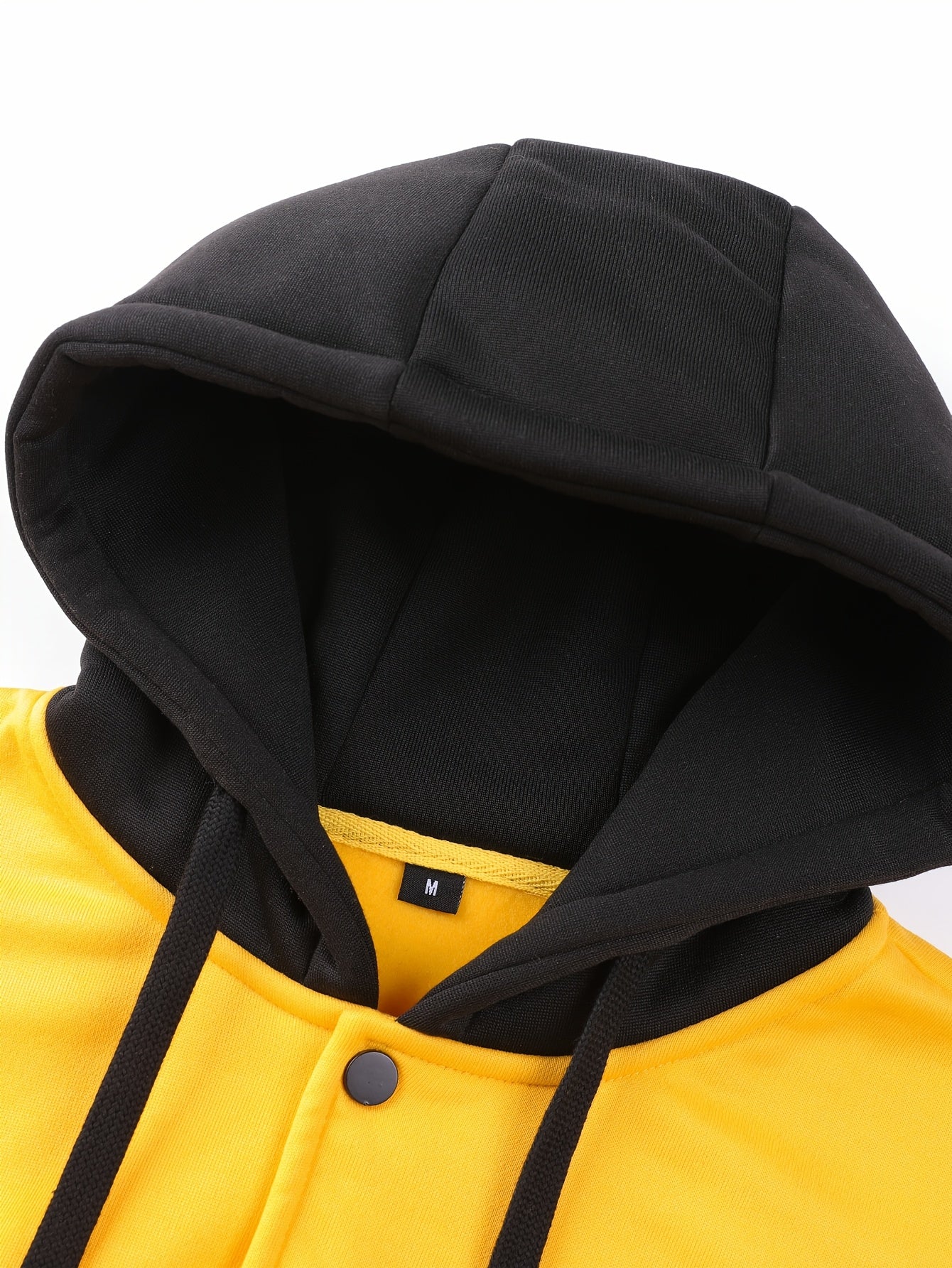 1pc Men'S Casual Knit Fabric Hooded Jacket with Letter Print, Long Sleeve, Snap Closure, Pocket Detail, No Lining - Daily & Casual Wear Baseball Style Hoodie