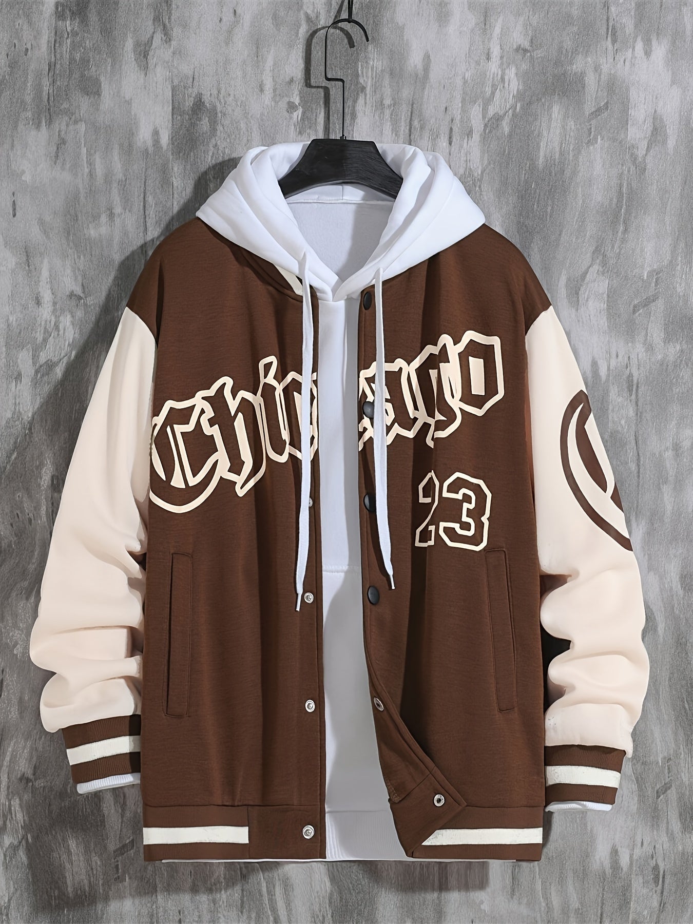 Spring And Autumn Street Men's Fashion Trend Loose Casual Baseball Uniform Jacket, Suitable For Outdoor And Dating