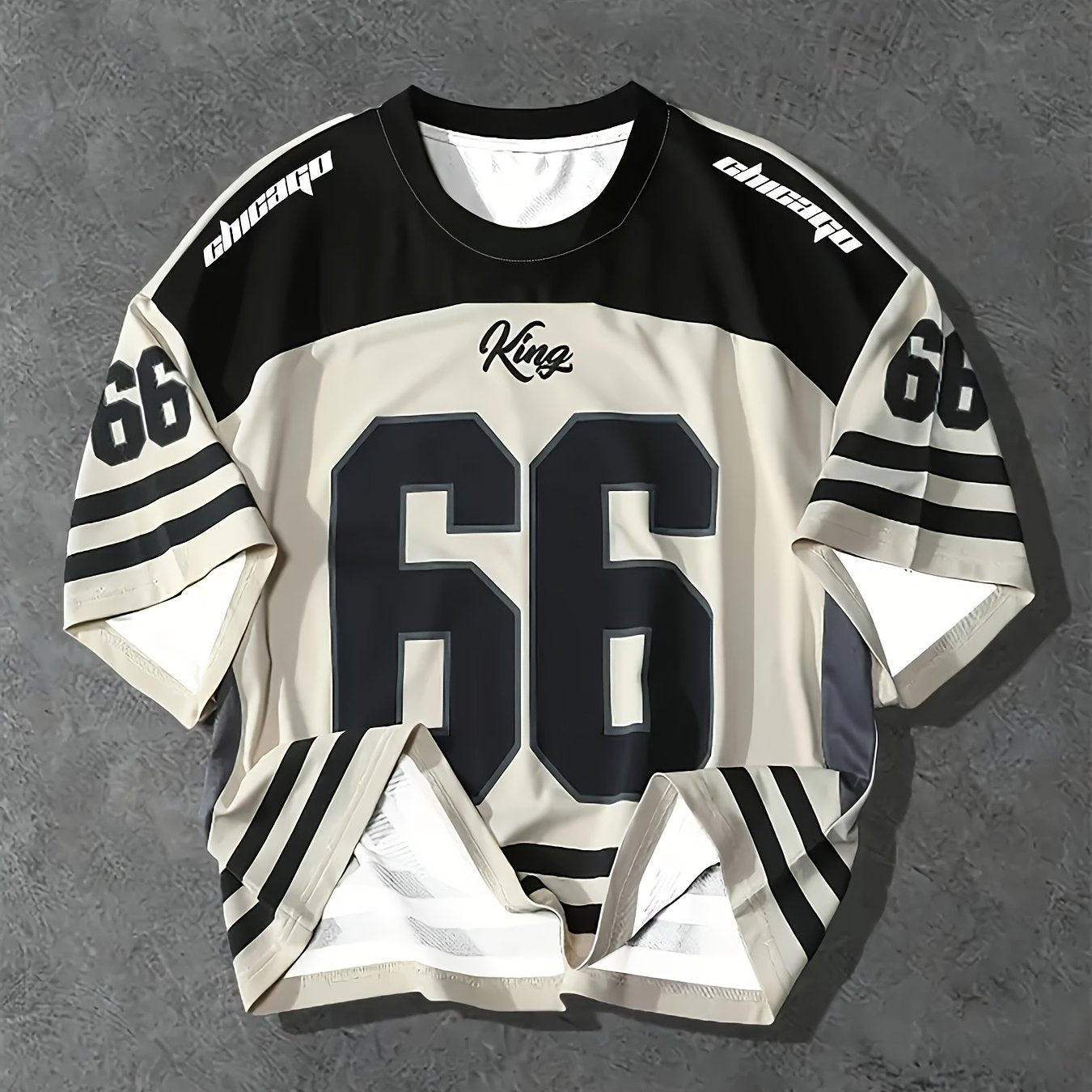 1pc Men'S 66 Racing Icon 3D Print T-Shirt - Casual Streetwear, Breathable Sports Tee, Crew Neck, Short Sleeve, Summer Fashion Top, Unique Letter Print Design, Polyester 95%, Spandex 5%, Knit Fabric, All-Season