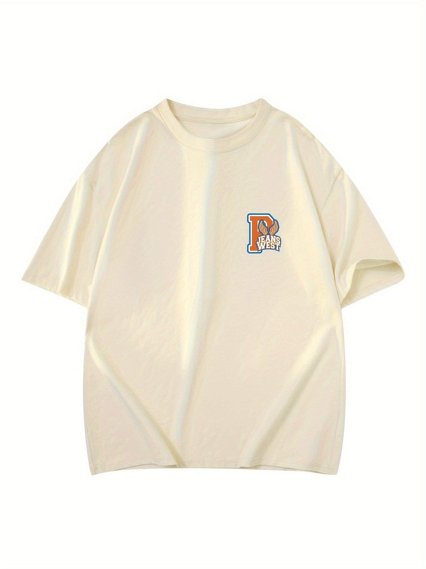 Men's Casual Cotton T-Shirt with Unique Letter Print - Loose Fit, Round Neck, Short Sleeve Tee for Summer