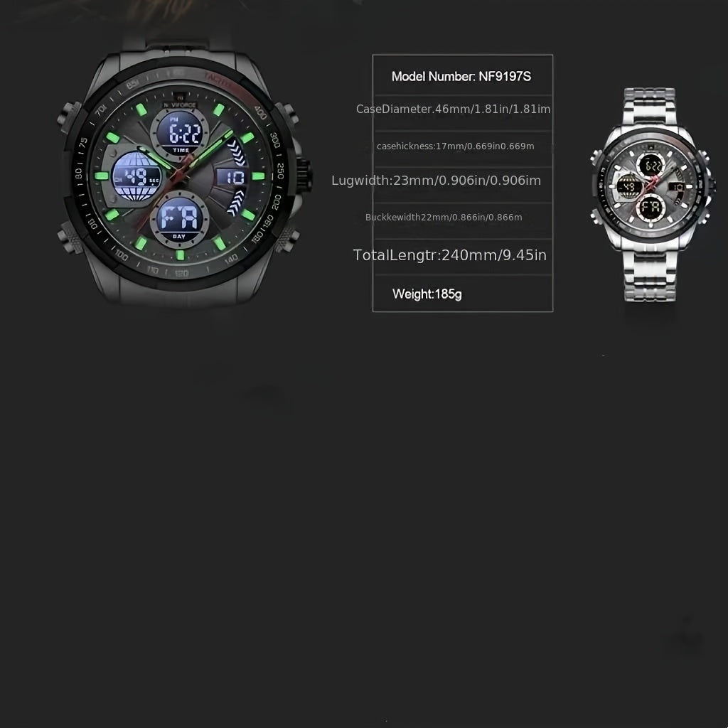 NAVIFORCE Watches with Dual Display, Waterproof Men'S Watch, Perfect for Gifting.