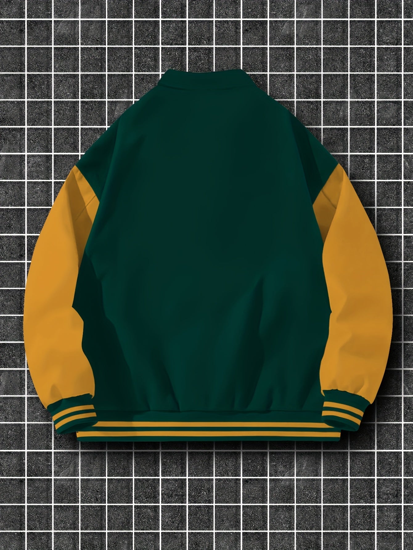 Men's Trendy Casual Baseball Jacket with Unique Print Design - Thick, Warm Polyester, Machine Washable, Collared Style