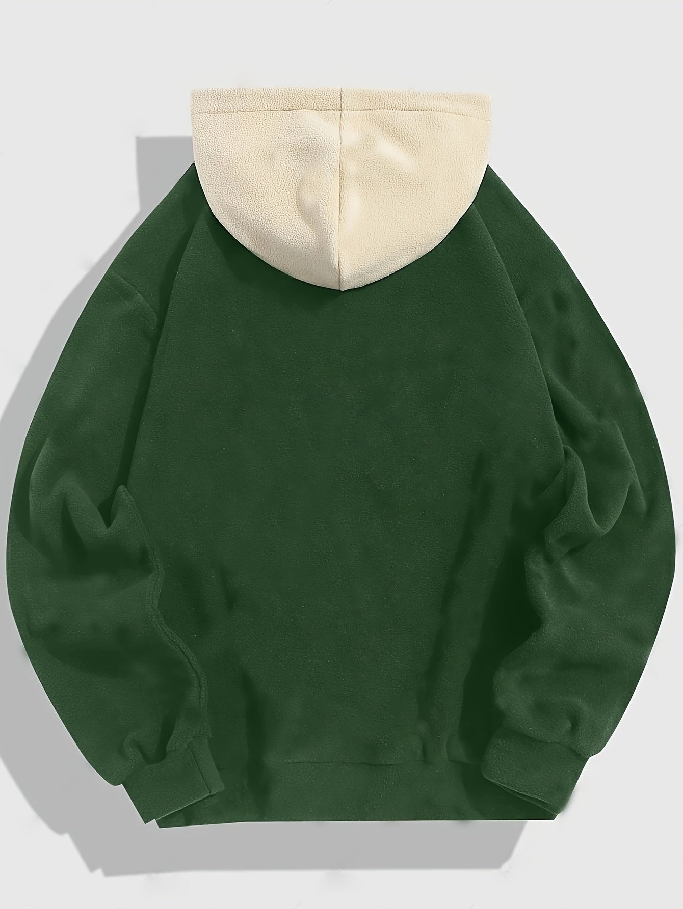 Men's Casual Cotton Pullover Hoodie With Contrast Stitching, Short Sleeve, Classic Fit, Knitted Fabric, Perfect For Daily Wear And Streetwear