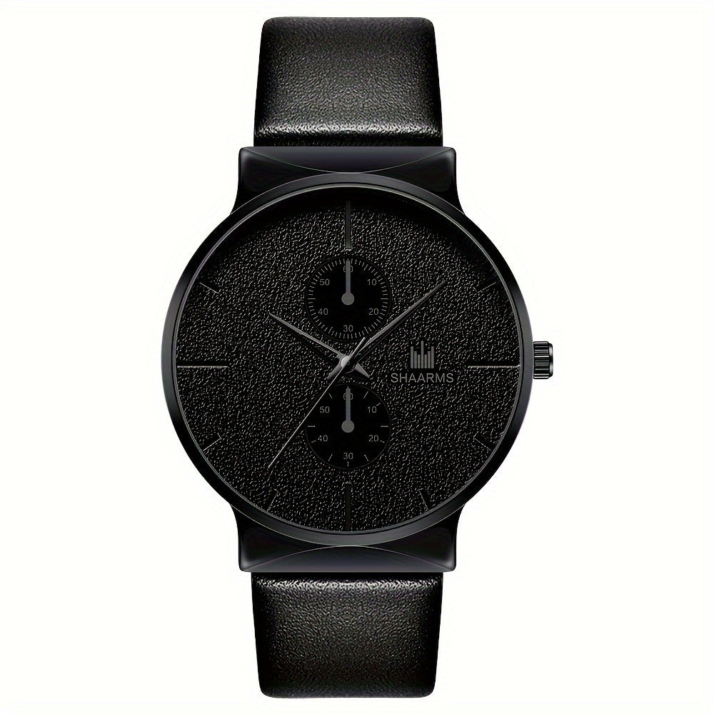 2pcs/set, Fashion Men's Simple Business Quartz Watch & Bracelet Set, Ideal Choice For Gifts