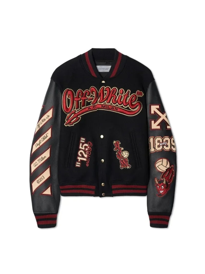 Streetwear Jacket Y2K Mens Hip Hop Cartoon Letter Embroidered Leather Retro Jacket Motorcycle Wear Baseball Jacket Zipper Coats