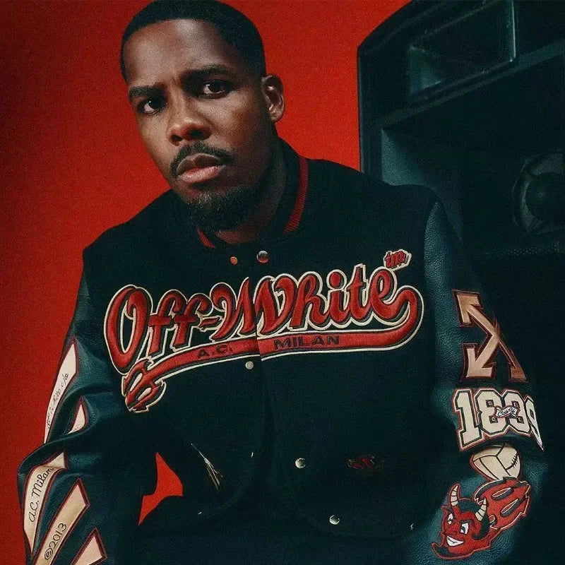 Streetwear Jacket Y2K Mens Hip Hop Cartoon Letter Embroidered Leather Retro Jacket Motorcycle Wear Baseball Jacket Zipper Coats