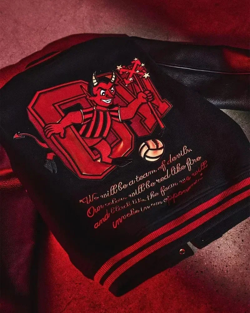 Streetwear Jacket Y2K Mens Hip Hop Cartoon Letter Embroidered Leather Retro Jacket Motorcycle Wear Baseball Jacket Zipper Coats
