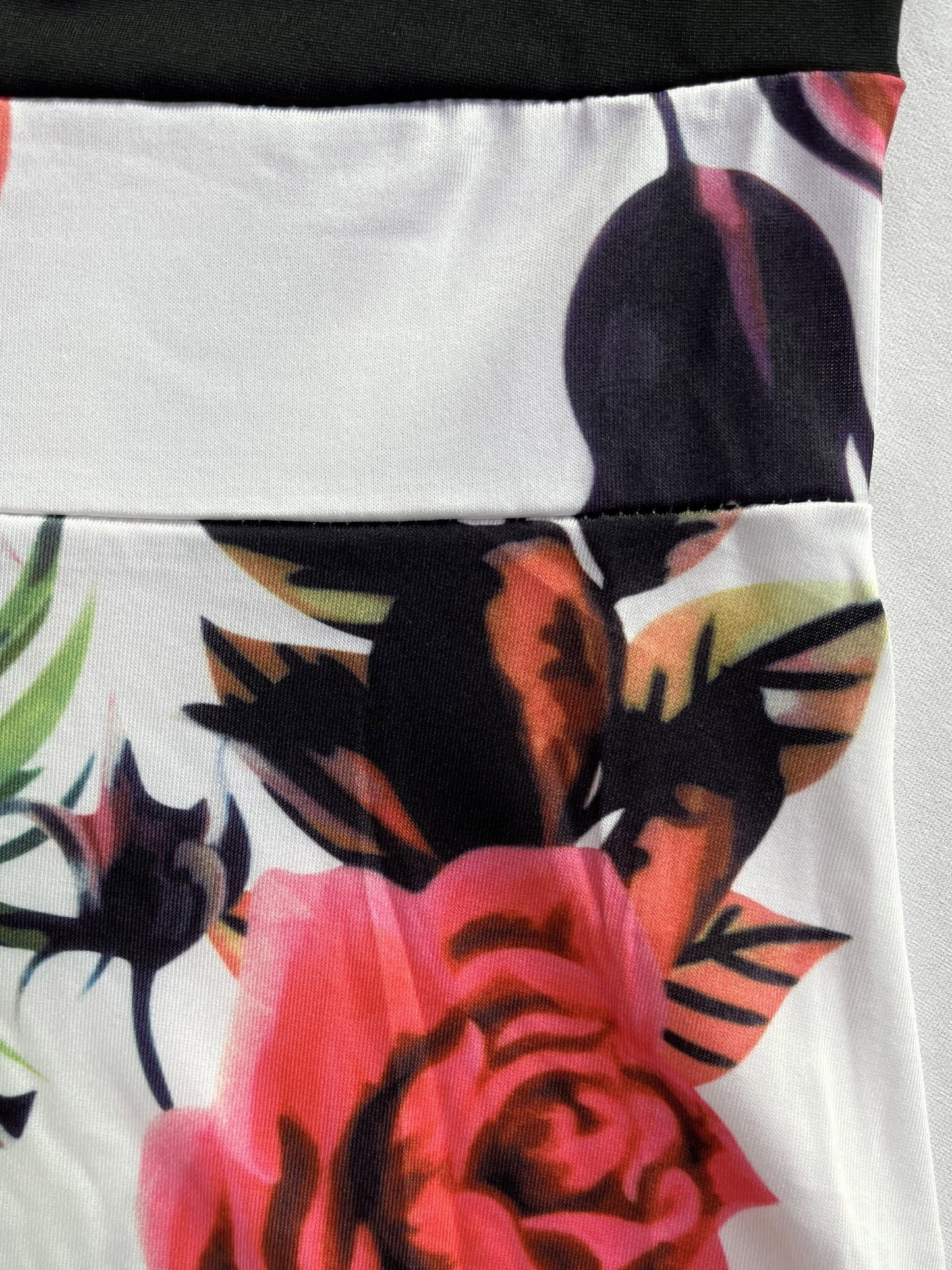 Floral Print Splicing Maxi Dress, Casual Crew Neck Short Sleeve Dress For Spring & Summer, Women's Clothing