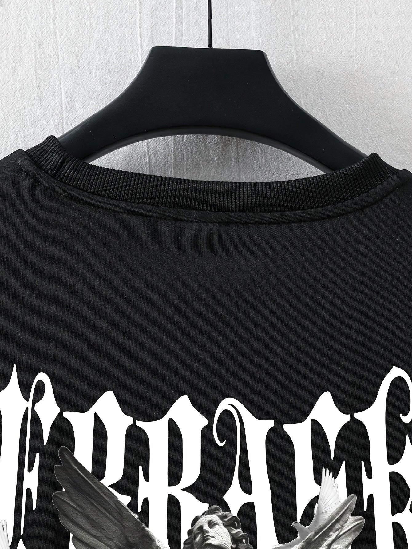 Men's Casual Angel & Peace Dove Graphic Tee - Loose Fit, Round Neck Short Sleeve T-Shirt for Summer Streetwear