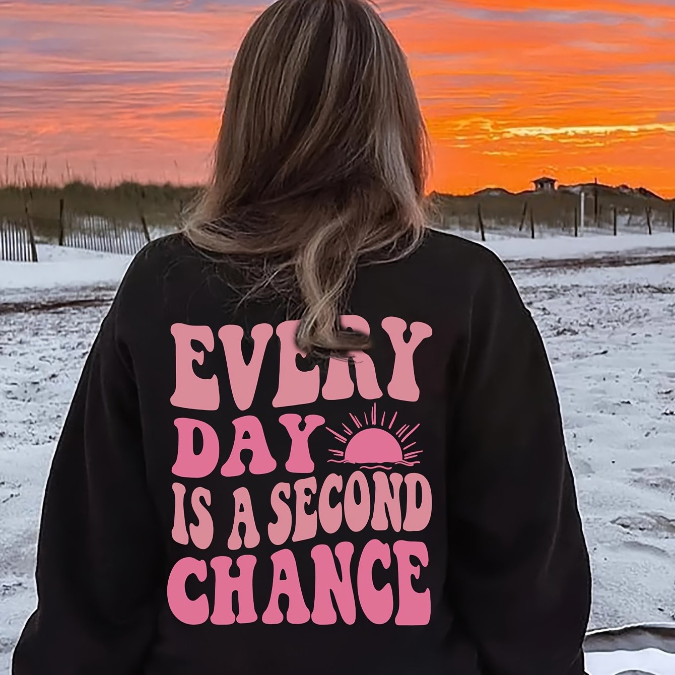 Letter Print Pullover Sweatshirt, Casual Long Sleeve Crew Neck Sweatshirt For Fall & Winter, Women's Clothing