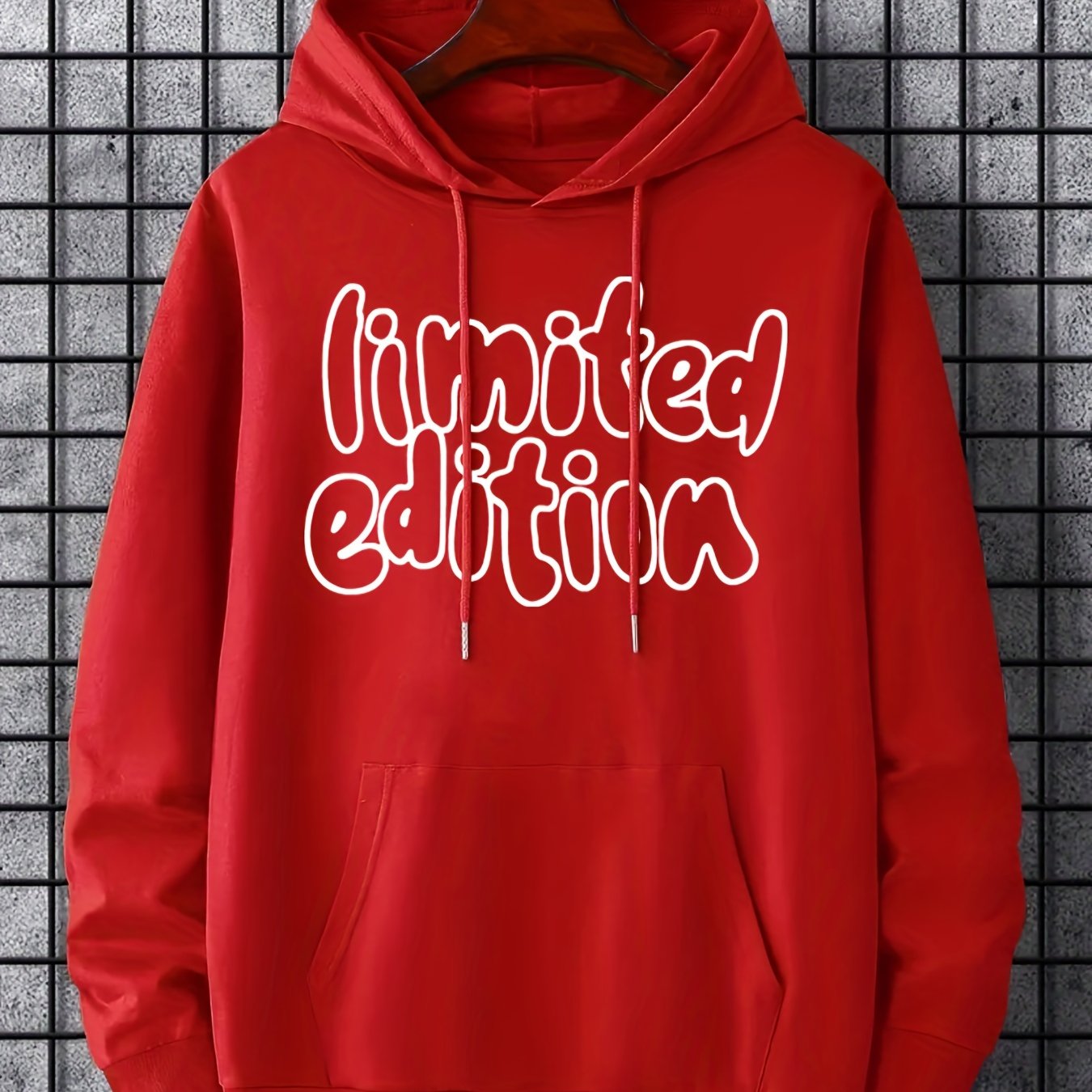 ''Limited Edition'' Graphic Men's Fleece Casual Drawstring Hoodie Sweatshirt Long Sleeve Fashion Hooded Pullover Hoodies With Pocket