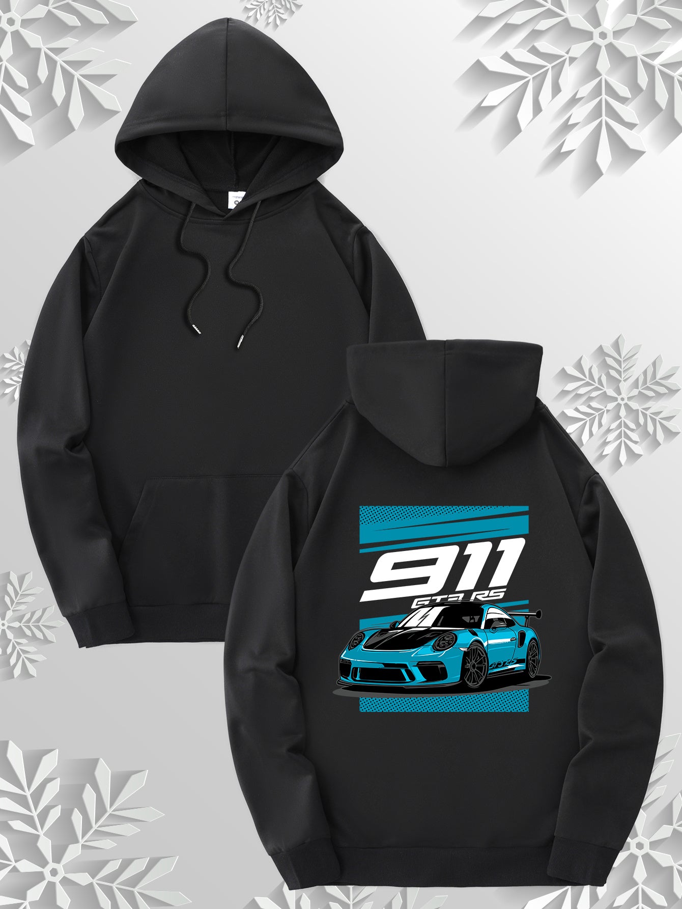 Cartoon sports car style hoodie | Cool racing car print design on the back, simple front, paying tribute to the classics, 9 colors to freely match, the best choice for car enthusiasts!