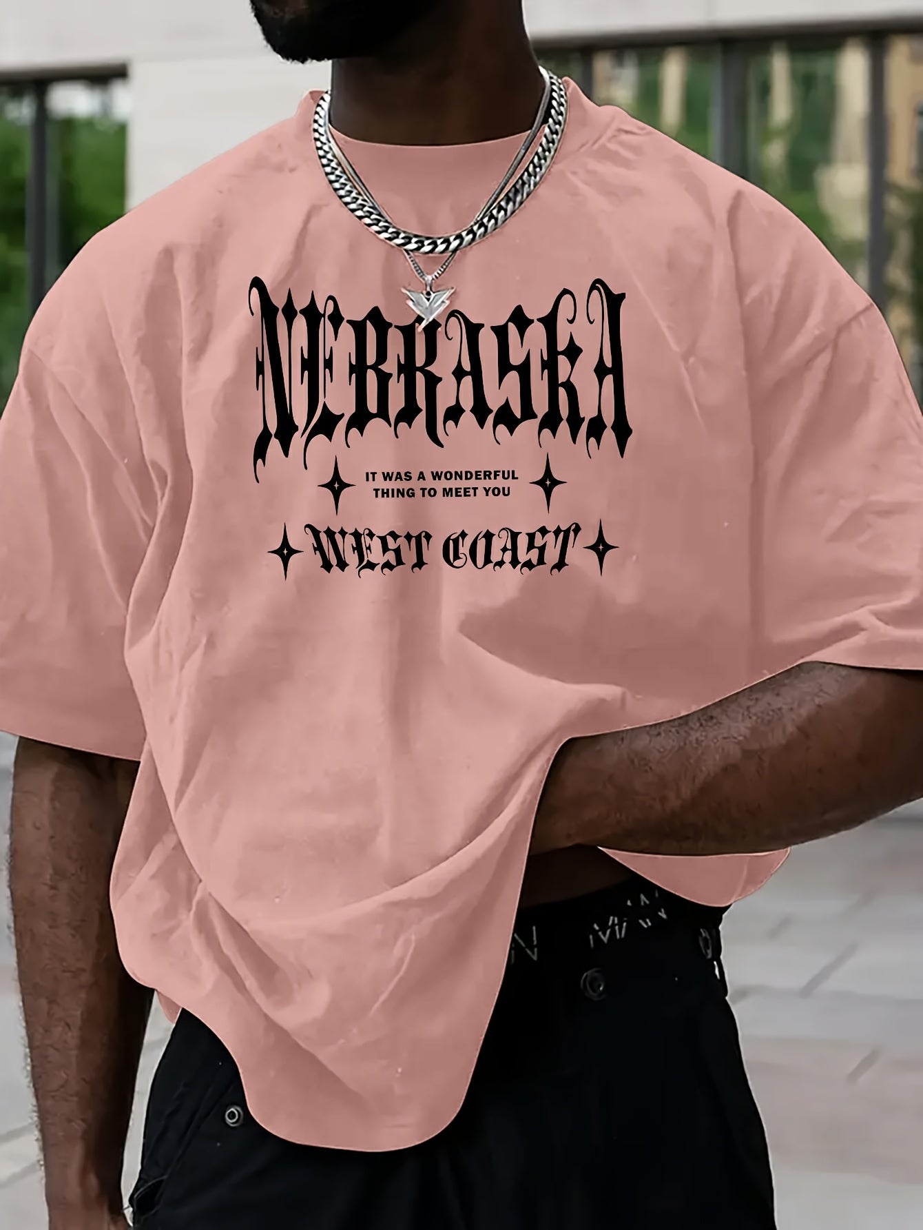 Men's Casual Angel & Peace Dove Graphic Tee - Loose Fit, Round Neck Short Sleeve T-Shirt for Summer Streetwear
