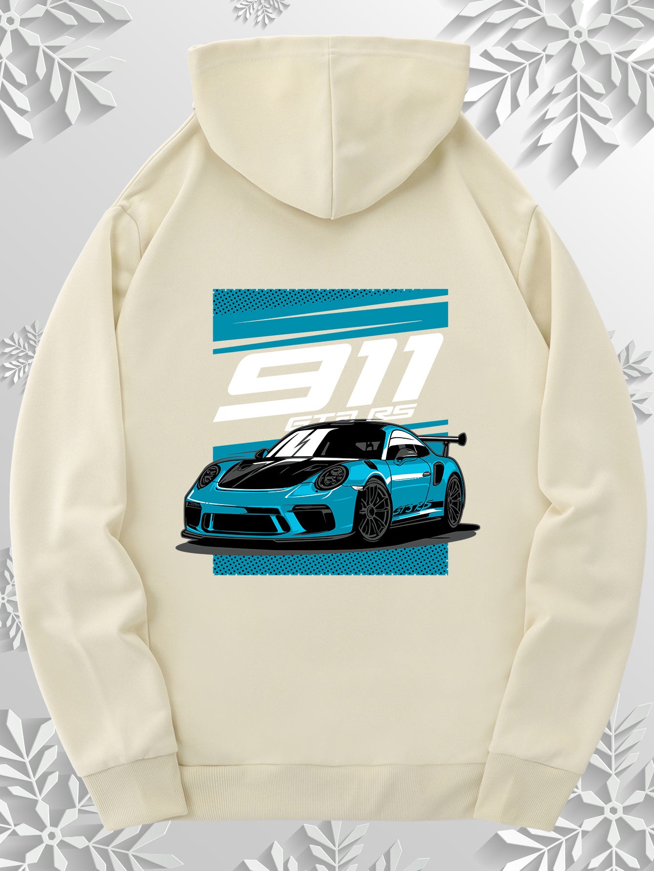 Cartoon sports car style hoodie | Cool racing car print design on the back, simple front, paying tribute to the classics, 9 colors to freely match, the best choice for car enthusiasts!