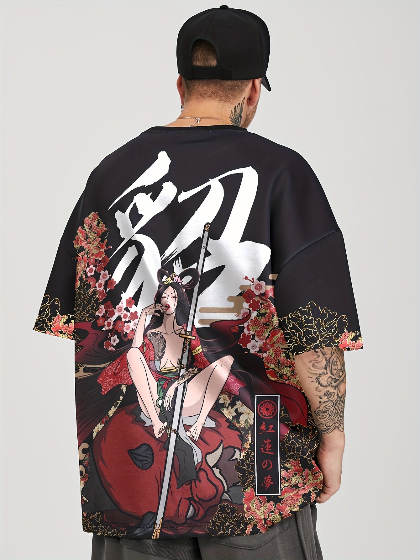 Men's Loose Beauty Graphic Print T-shirt, Casual Short Sleeve Crew Neck Tee, Men's Clothing For Summer Outdoor