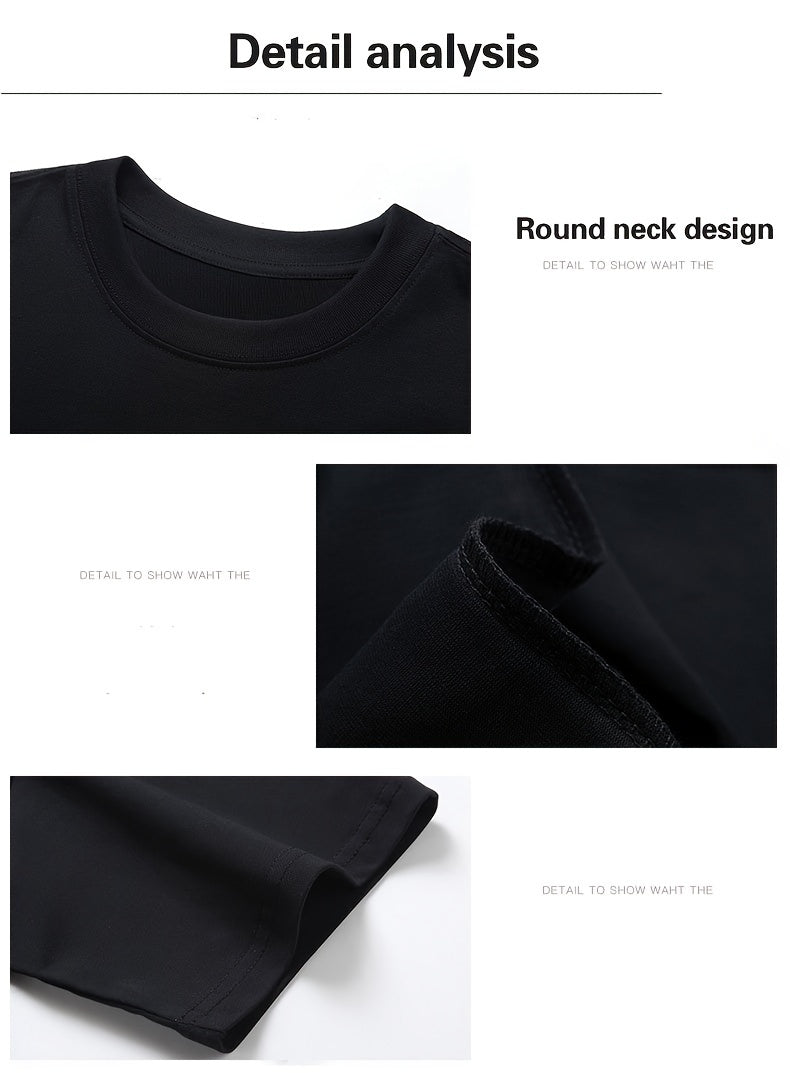 Men's Loose 100% Cotton Mountain Graphic Print T-shirt, Casual Short Sleeve Crew Neck Tee, Men's Clothing For Summer Outdoor