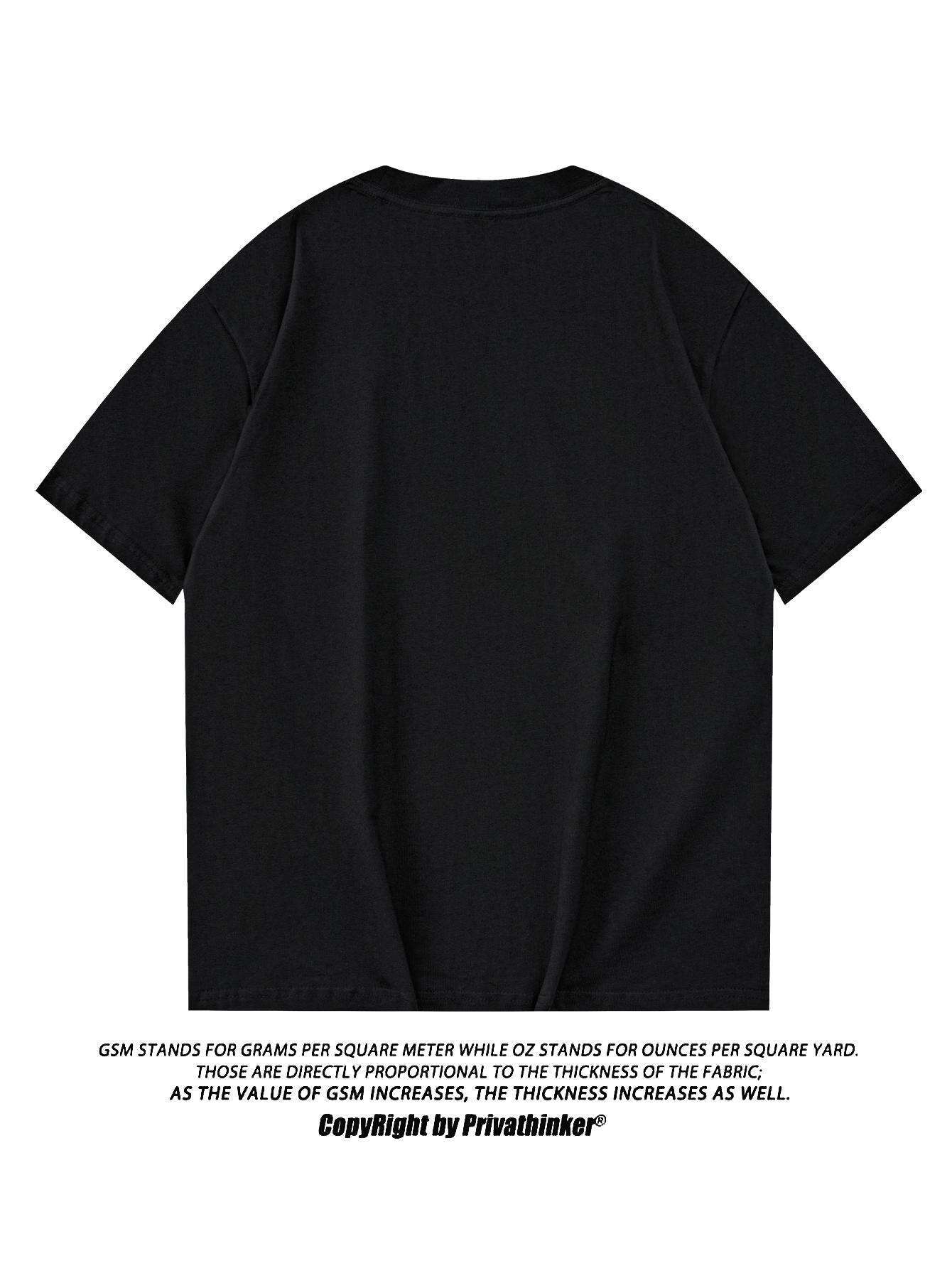 PRIVATHINKER Men's "Fly Me to The Moon" Graphic Tee - 100% Cotton, Oversized & Lightweight, Casual Summer Streetwear with Astronaut & Moon Design, Short Sleeve, Round Neck