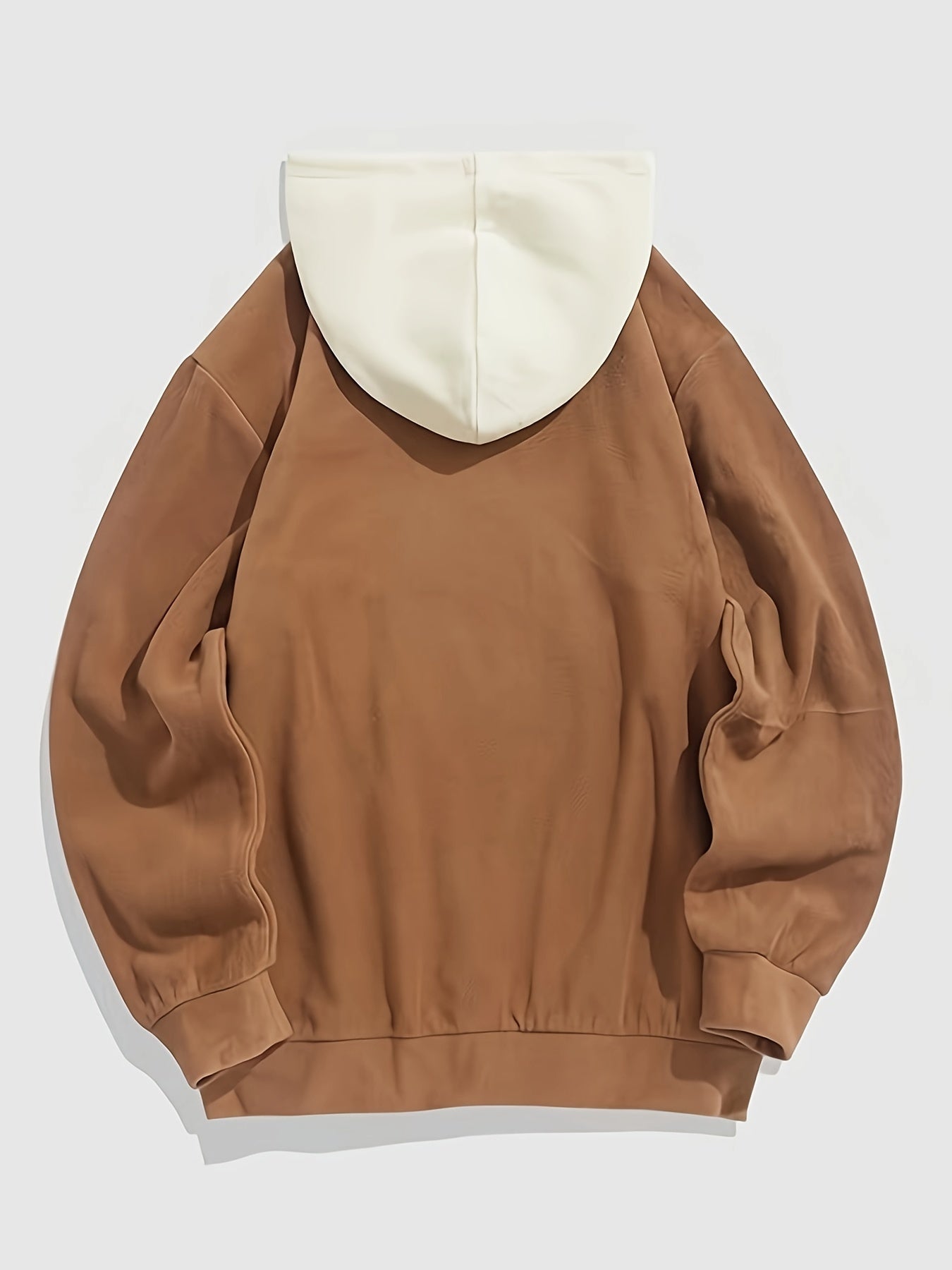 Men's Casual Cotton Pullover Hoodie With Contrast Stitching, Short Sleeve, Classic Fit, Knitted Fabric, Perfect For Daily Wear And Streetwear