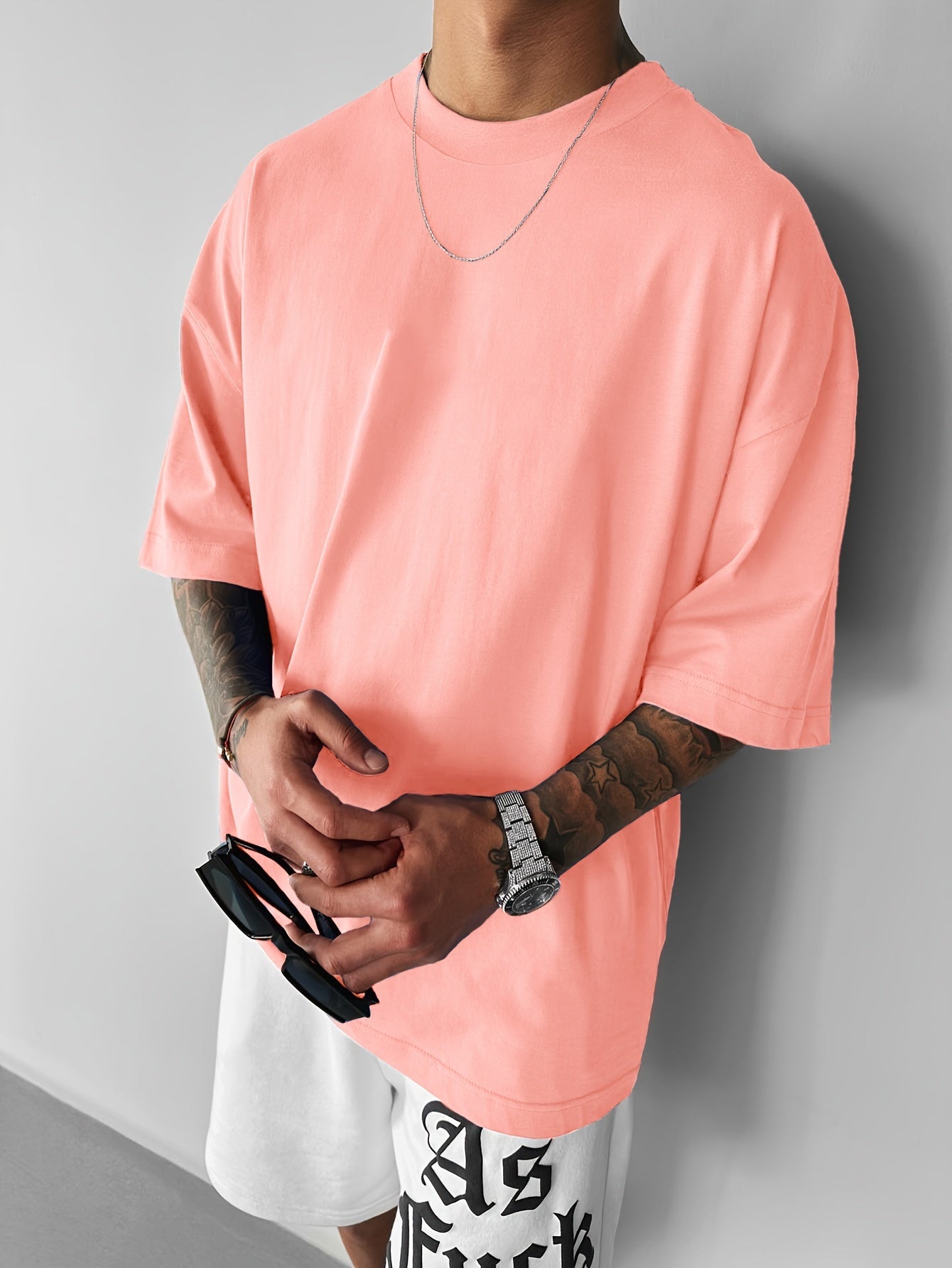Men's Vintage Newspaper Print Casual Tee - Loose Fit, Round Neck, Polyester Blend, Summer Fashion