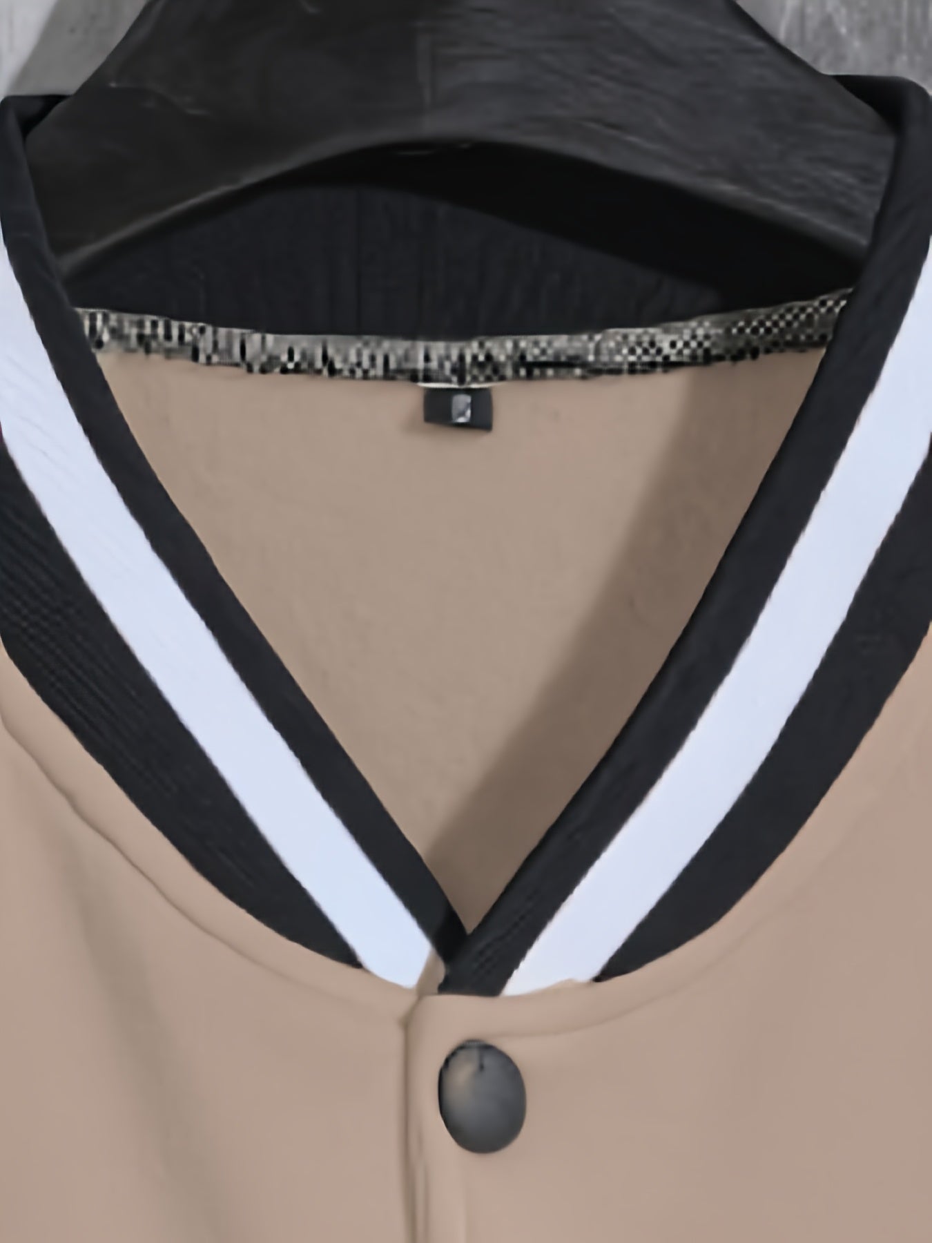 Men'S Casual Baseball Jacket, Polyester 100% Knit Fabric, Long Sleeve with Alphabet Pattern, Regular Length, Button Closure, Baseball Collar, Single Breasted Placket, Loose Fit, 200g/m² Weight - Spring/Fall Fashion