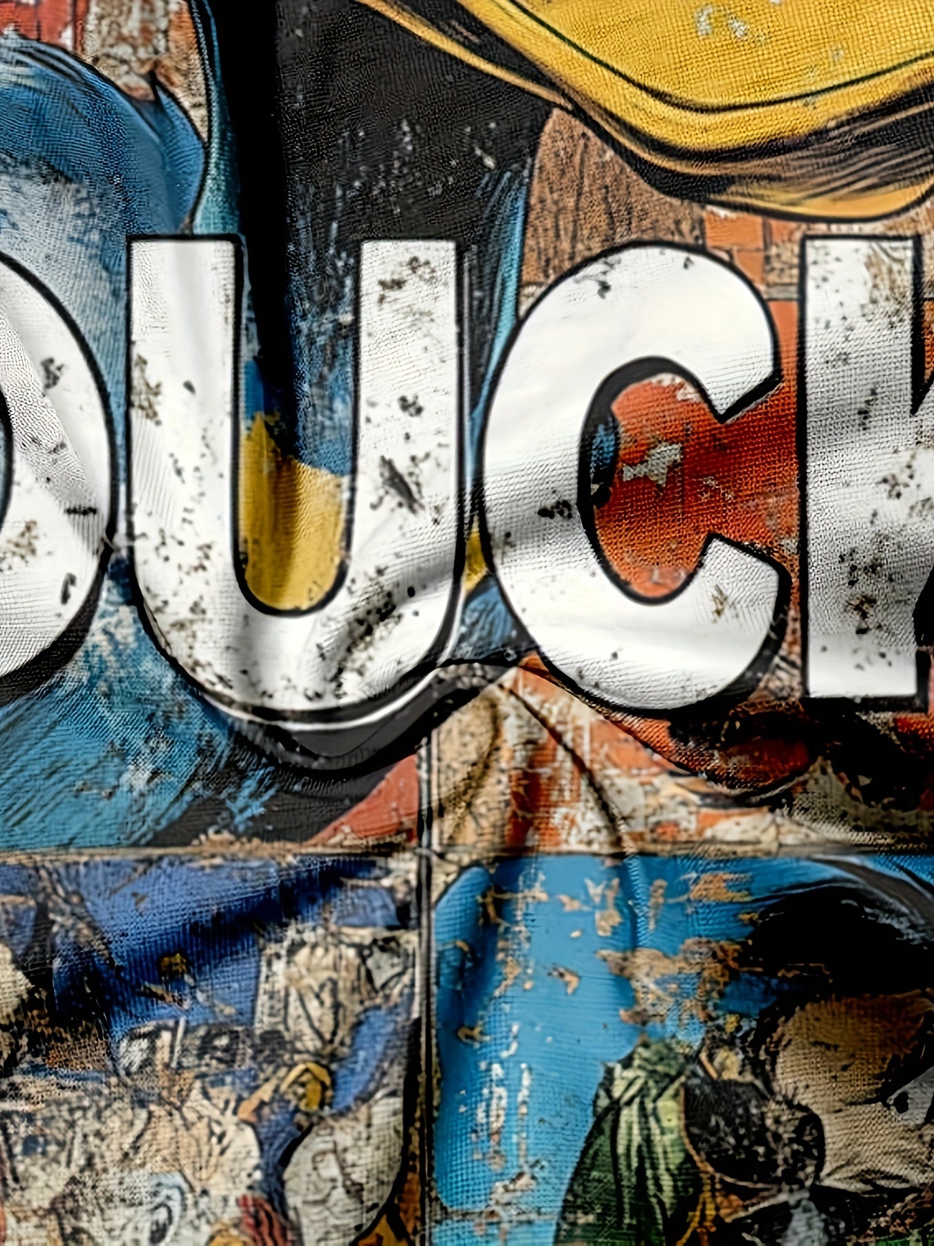Vintage Cartoon Duck Graphic Print Hoodie - 100% Polyester Knit Fabric, Long Sleeve Hooded Sweatshirt with Slight Stretch, Regular Fit, Unisex Style